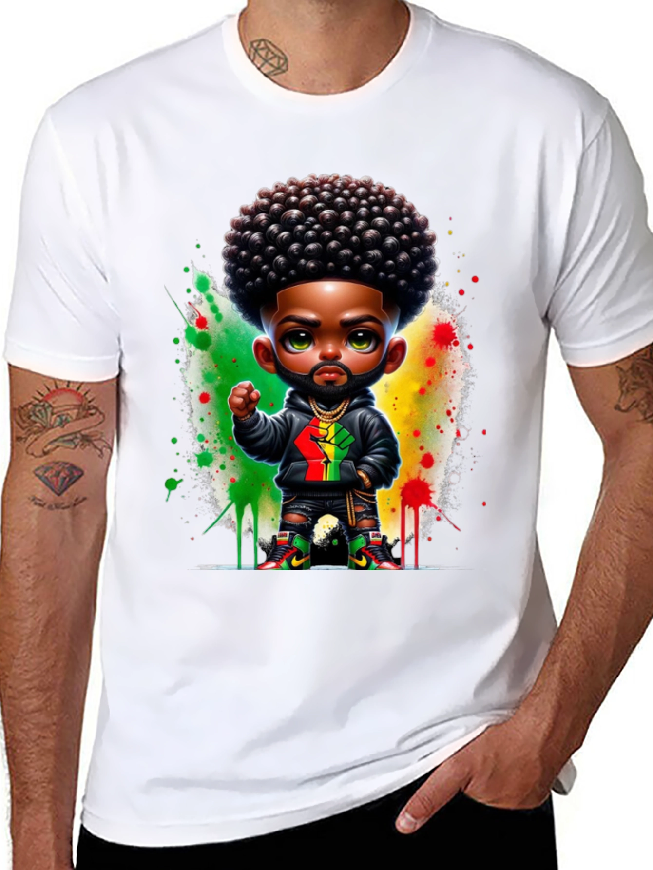 Afro Black Fist Power Tee