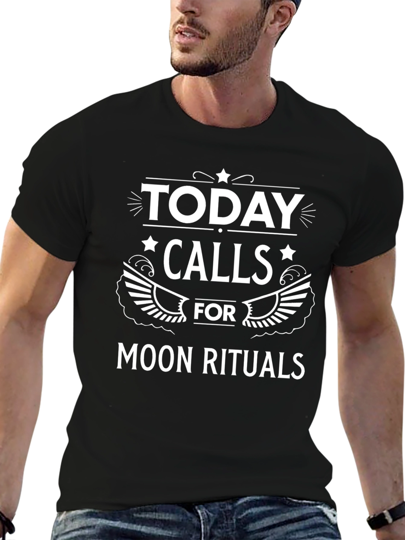 Today Calls for Moon Rituals Black T-Shirt