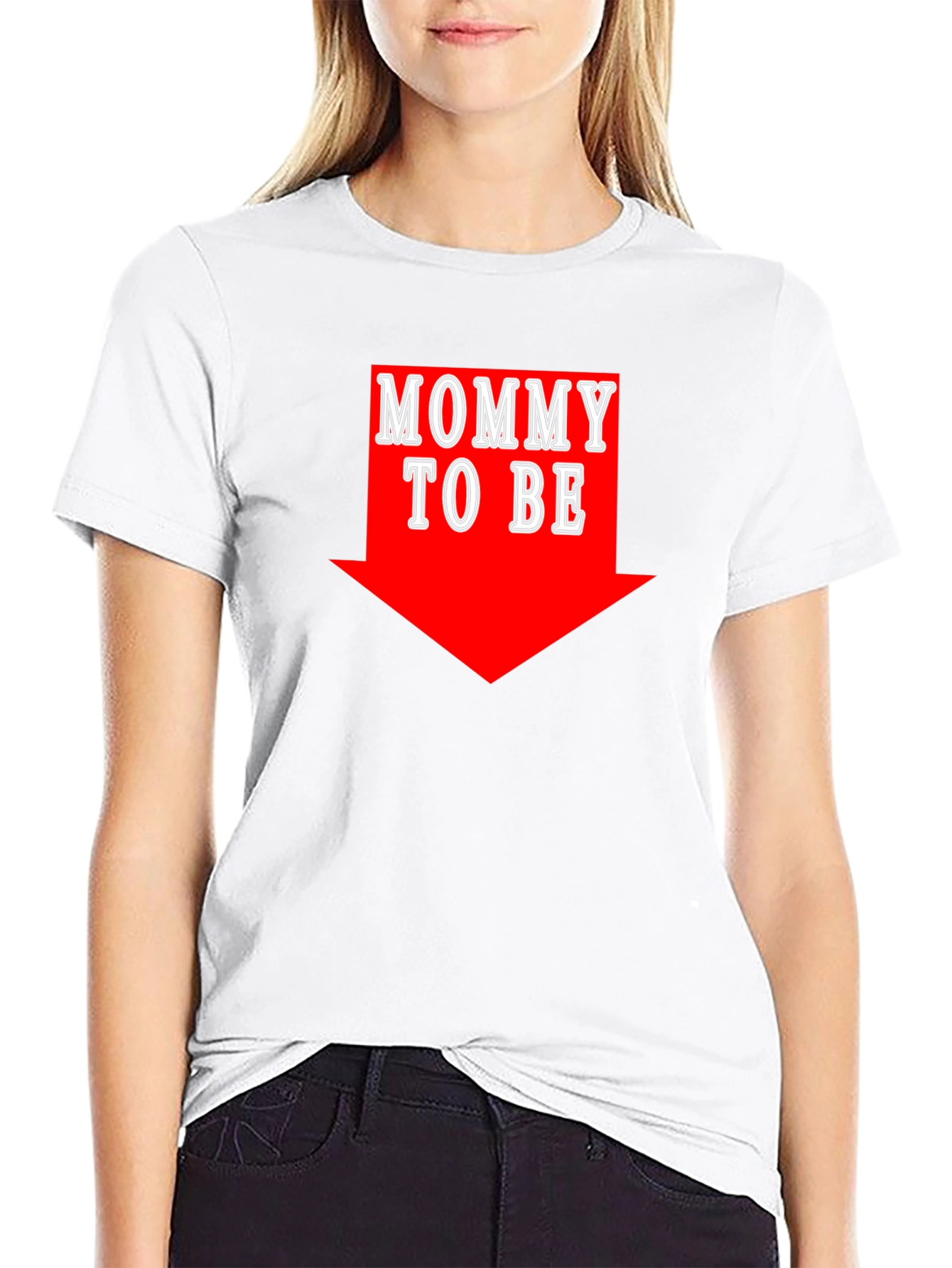 Mommy To Be Arrow Black T-Shirt