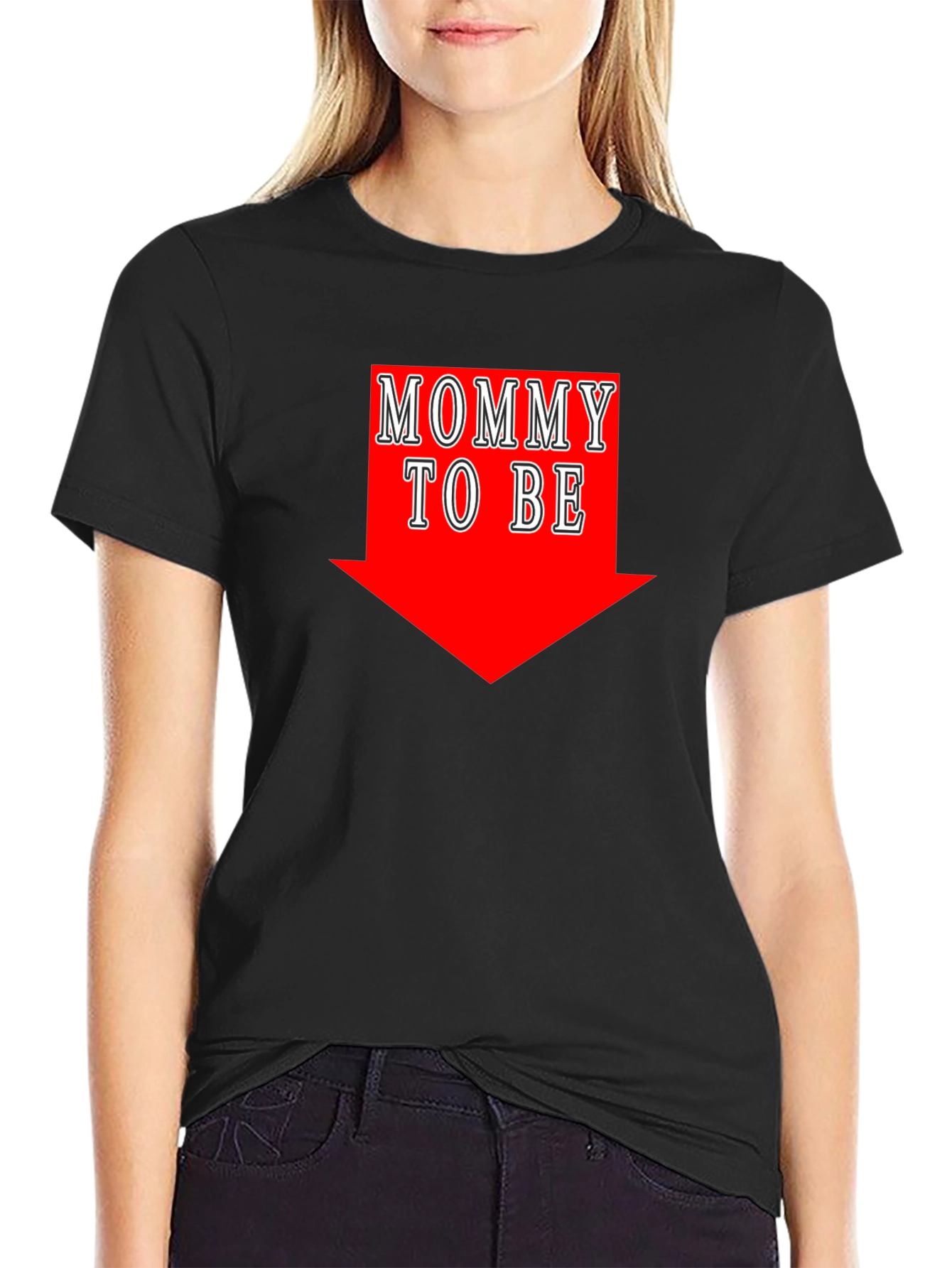 Mommy To Be Arrow Black T-Shirt