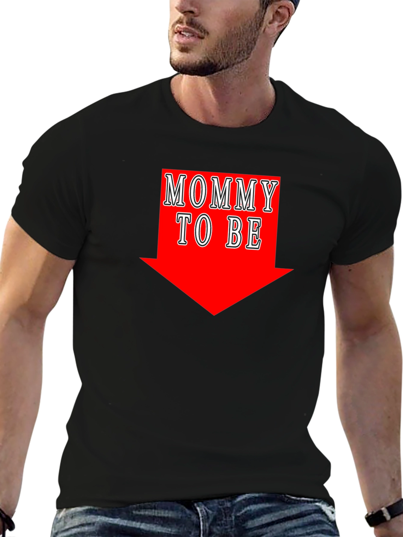 Mommy To Be Arrow Black T-Shirt