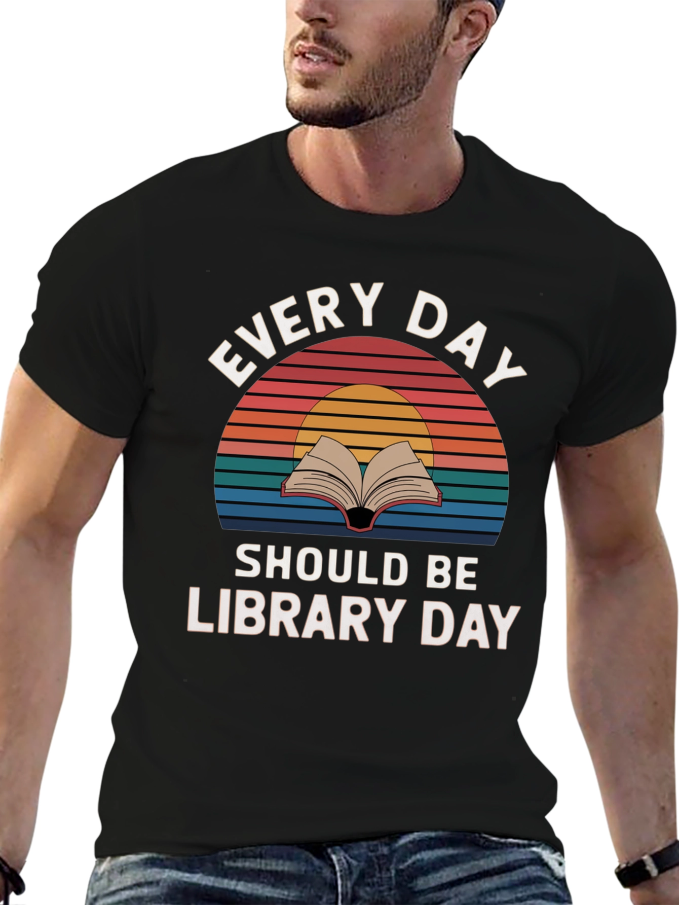 Every Day Library Day T-Shirt - Book Lover Apparel