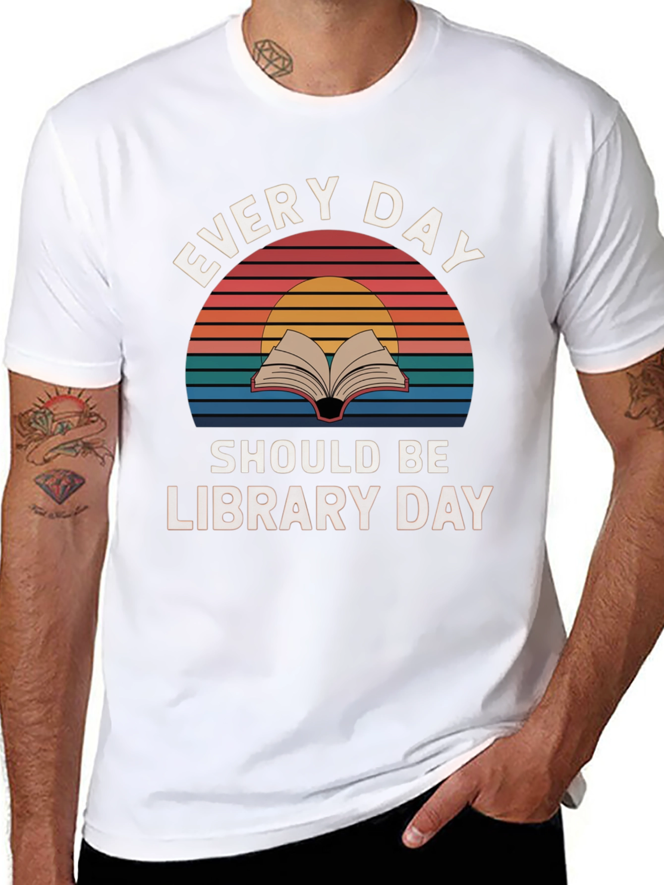 Every Day Library Day T-Shirt - Book Lover Apparel