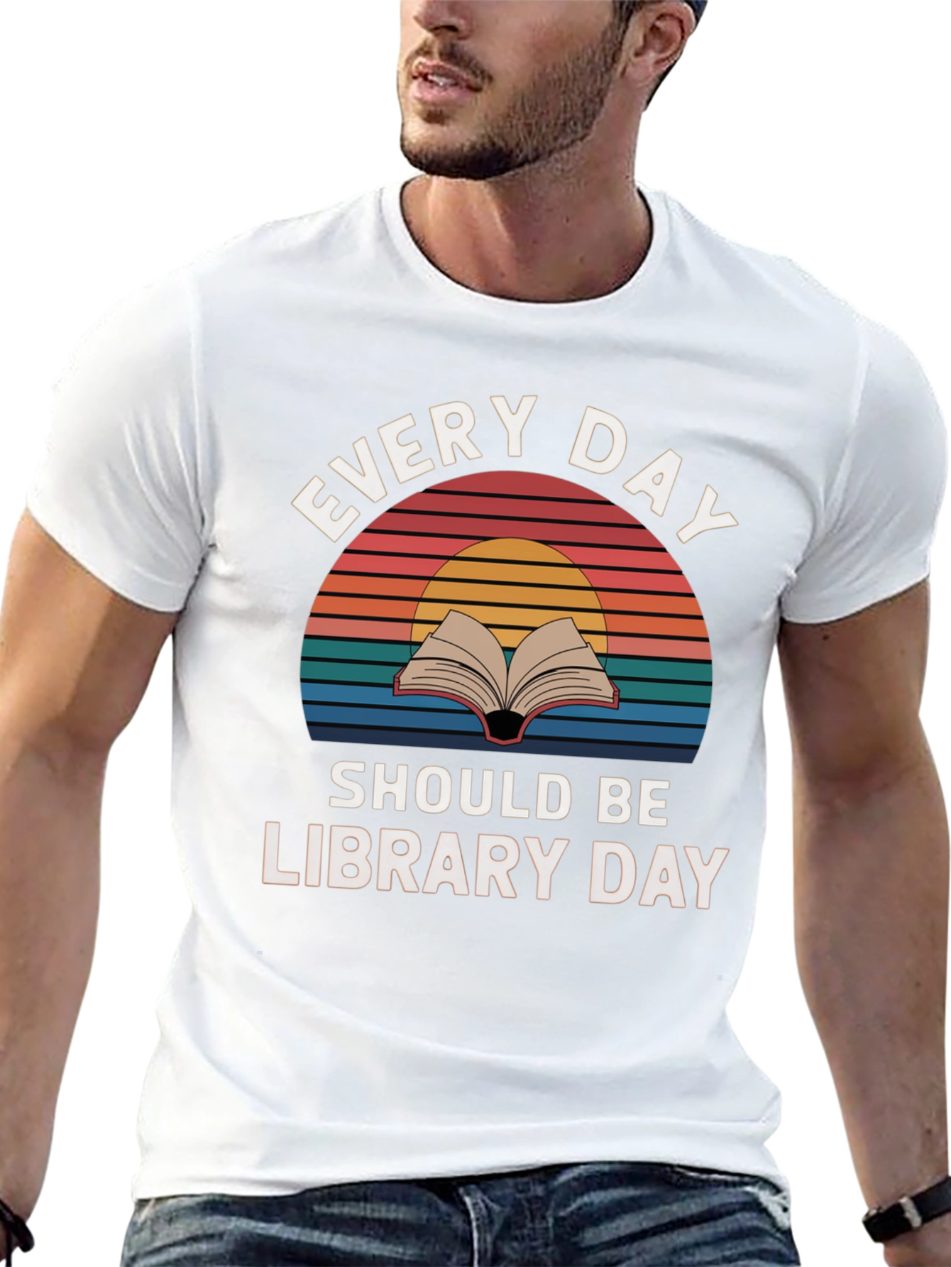 Every Day Library Day T-Shirt - Book Lover Apparel