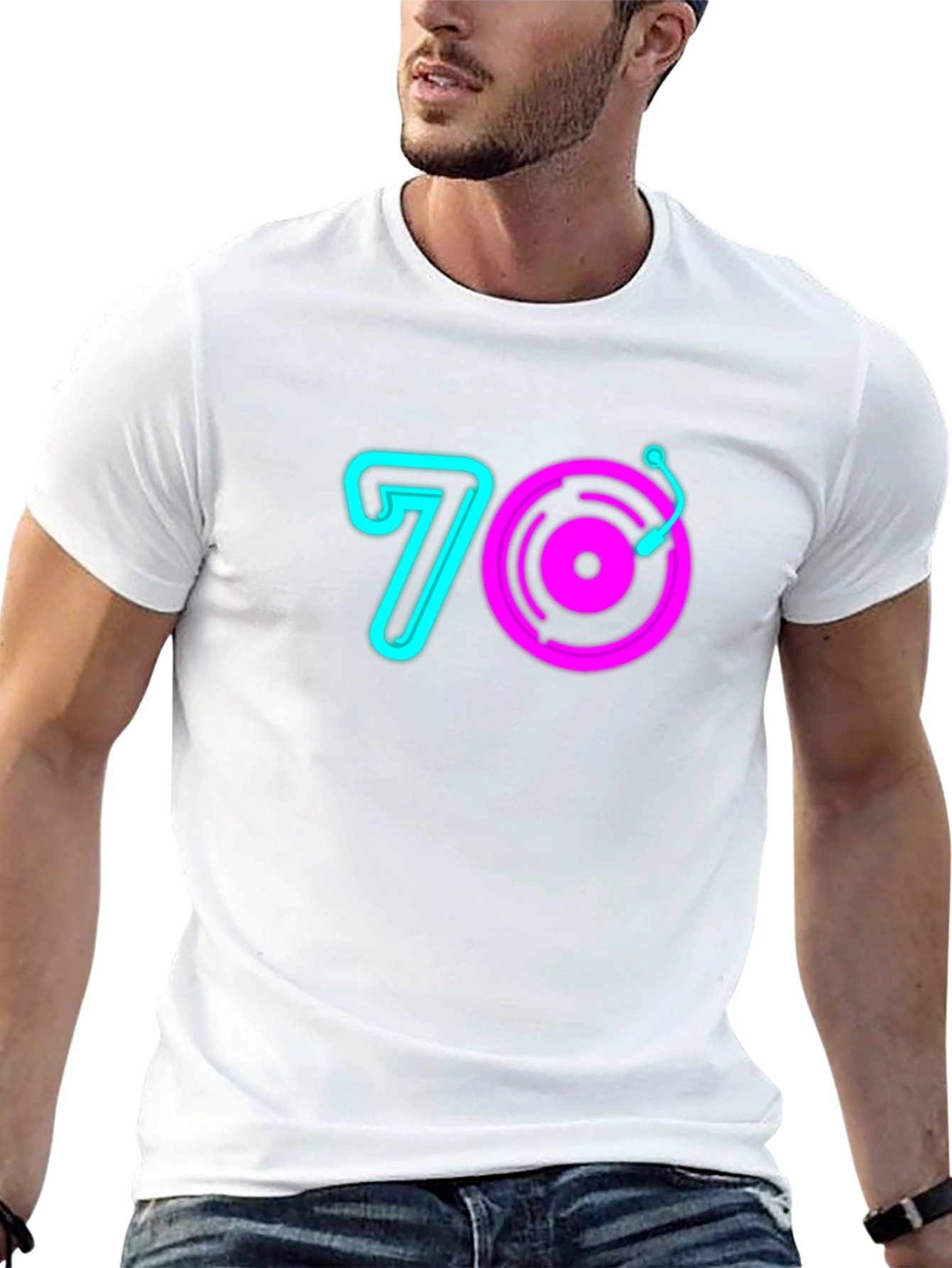70s Retro Record Player Graphic Tee