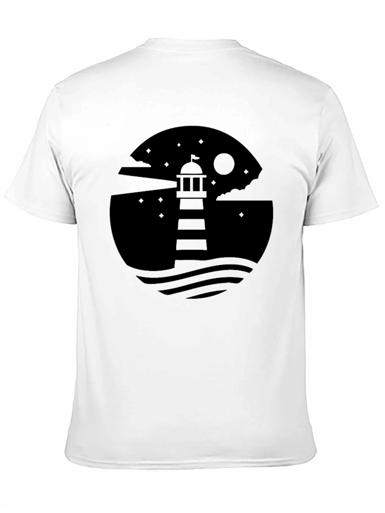 Mens Lighthouse Graphic Black T-Shirt