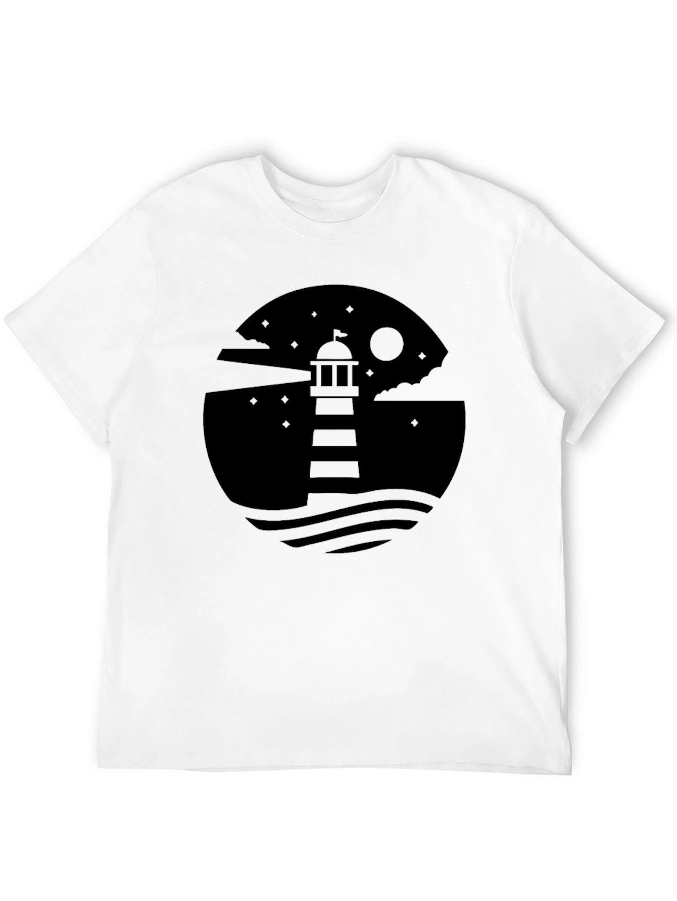 Mens Lighthouse Graphic Black T-Shirt