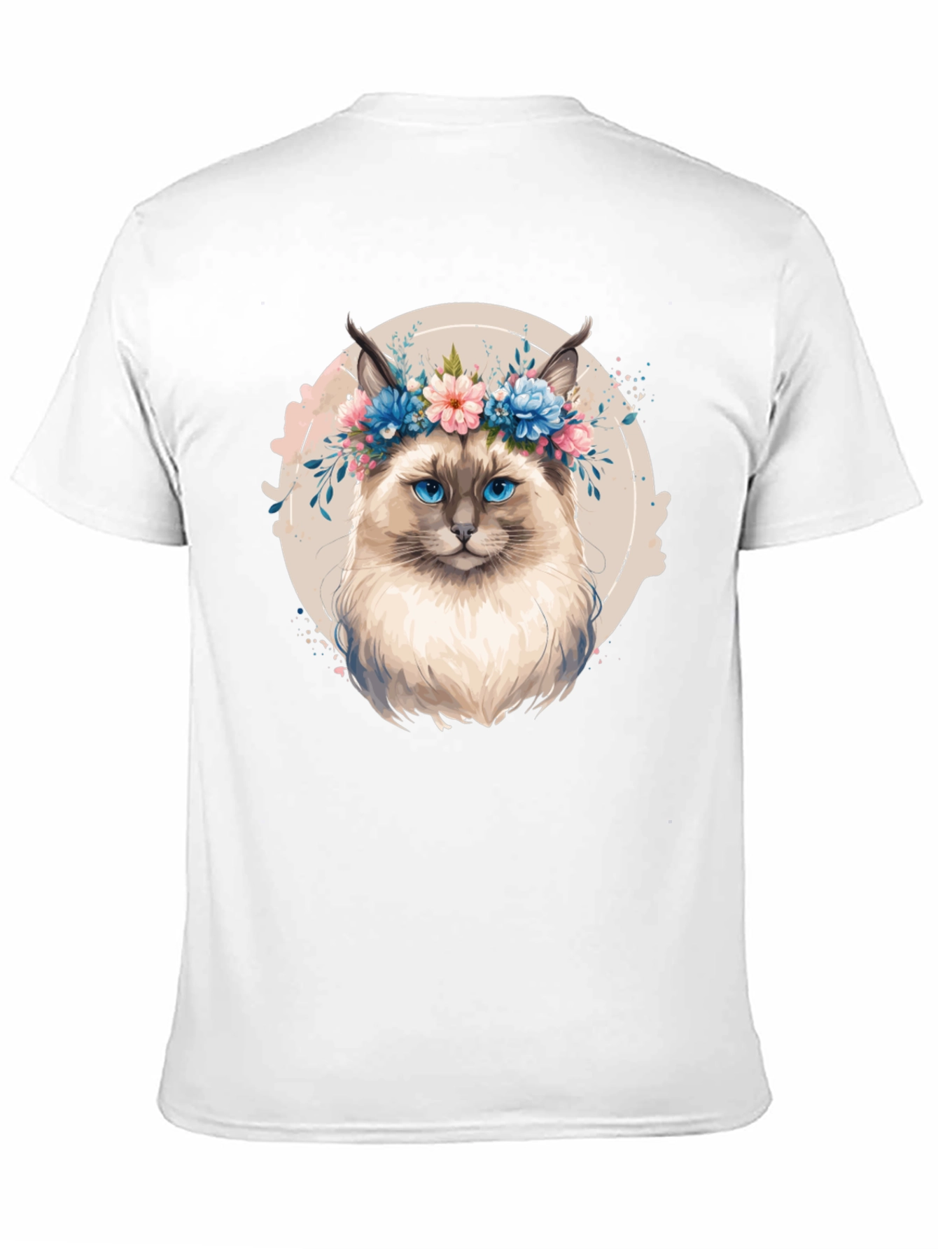 Cat Floral Crown T-Shirt - Unique Graphic Tee