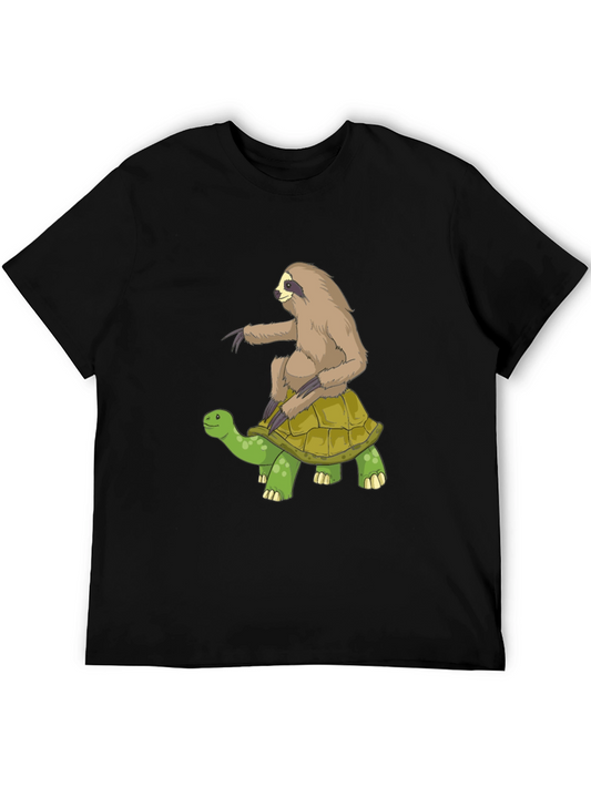 Sloth Riding Turtle Graphic Tee