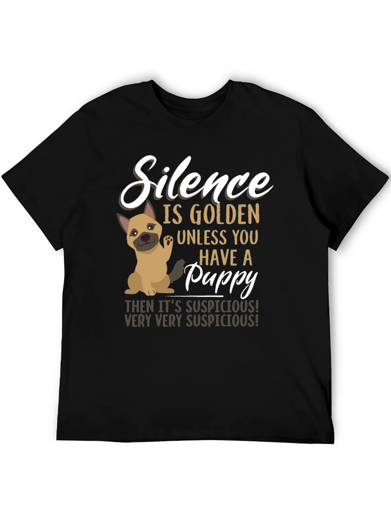 Silence is Golden Puppy Graphic Tee