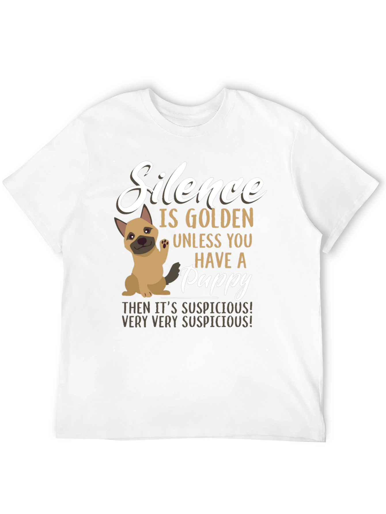 Silence is Golden Puppy Graphic Tee