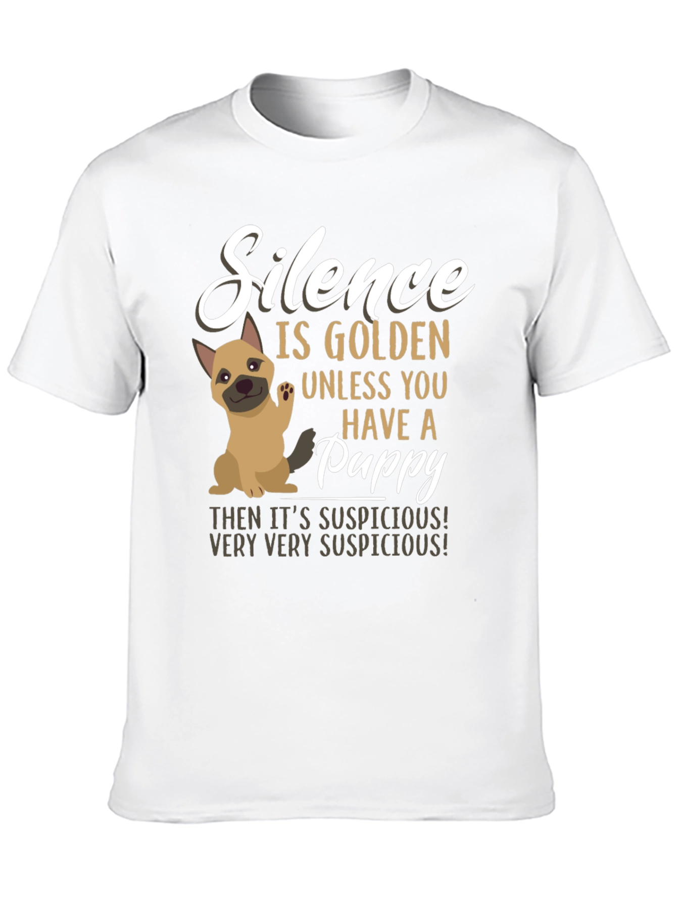 Silence is Golden Puppy Graphic Tee