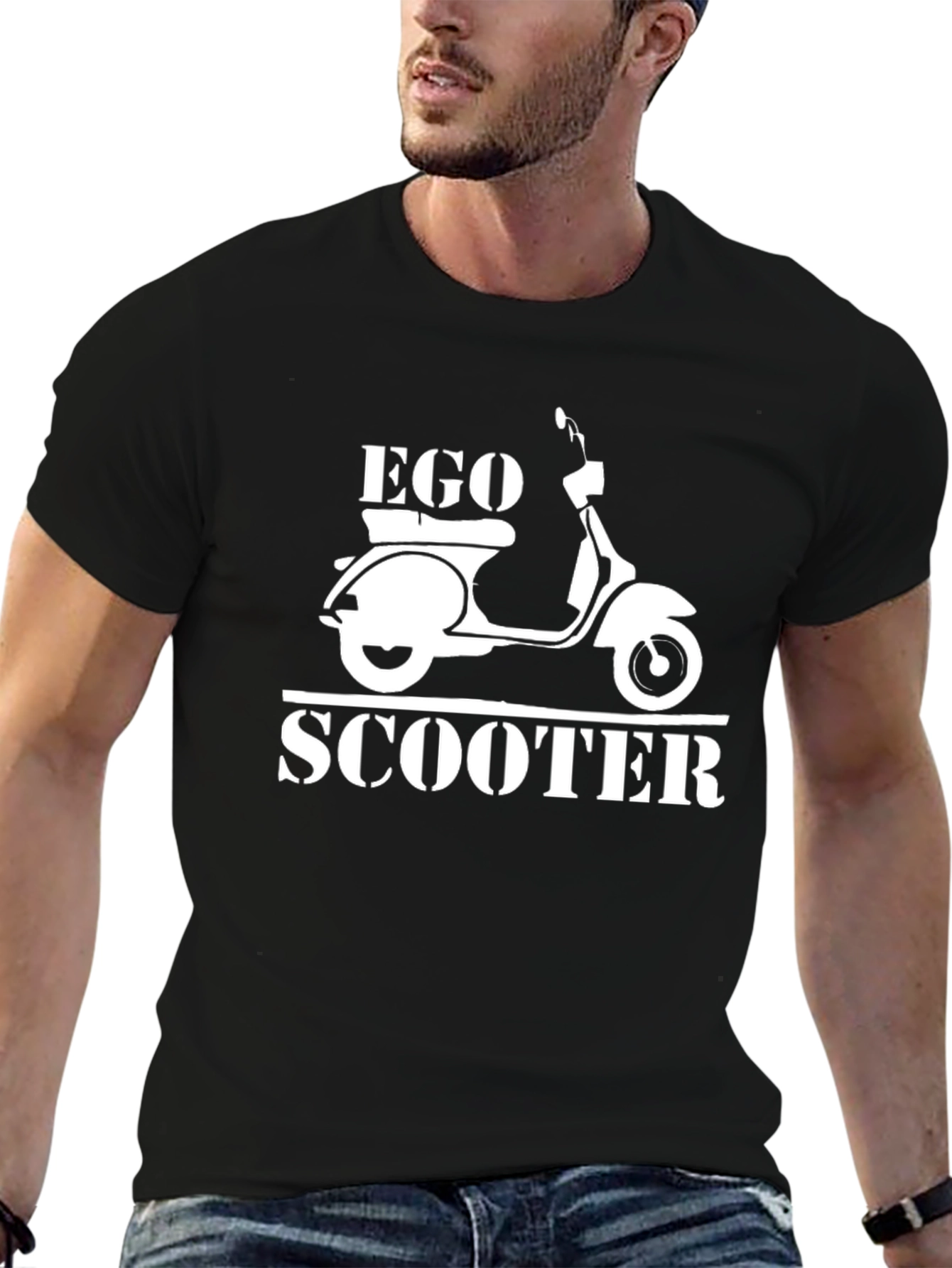 Ego Scooter Graphic Print Mens Black T-Shirt