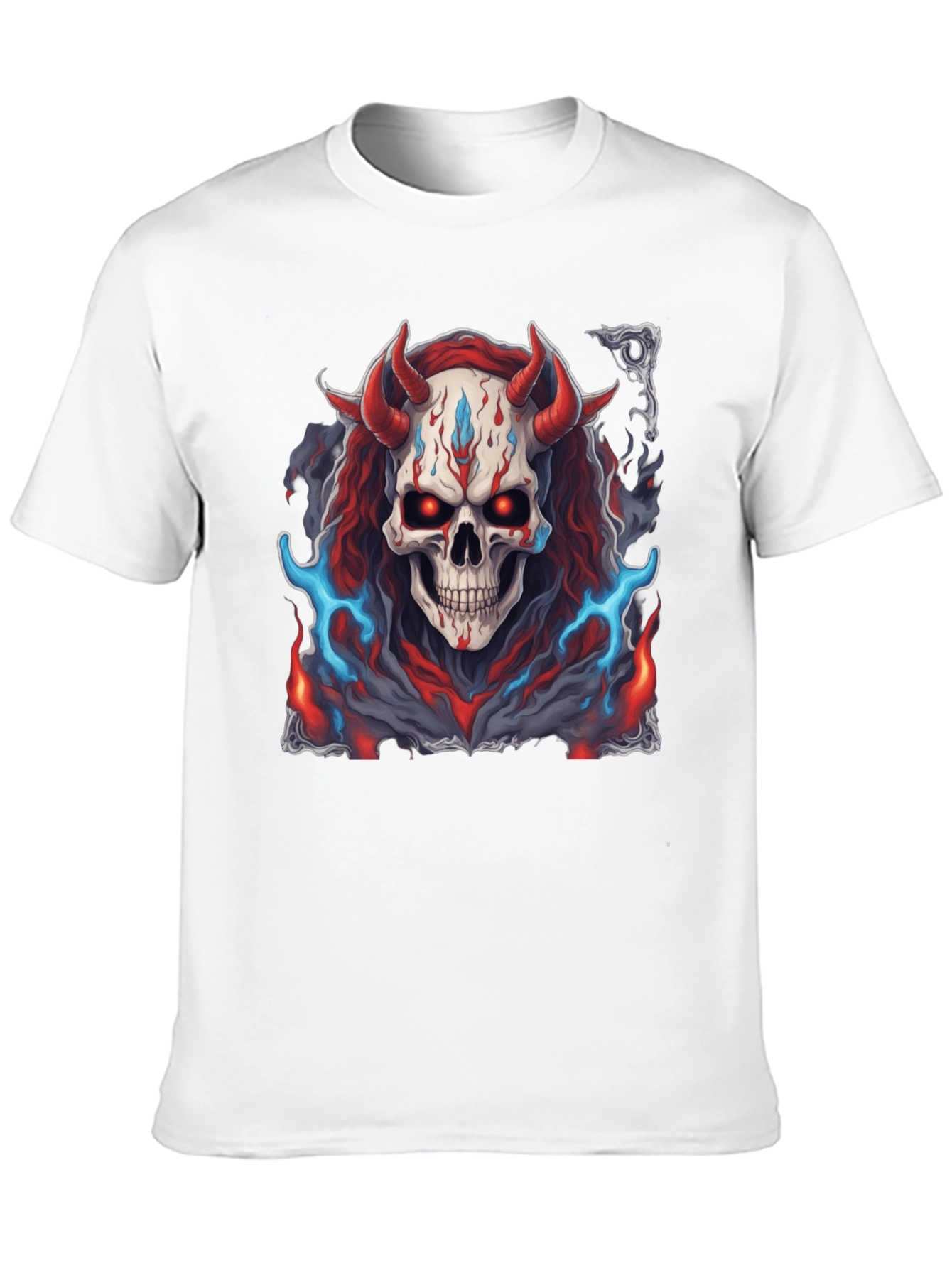 Skull Demon Graphic Tee - Dark Fantasy Style