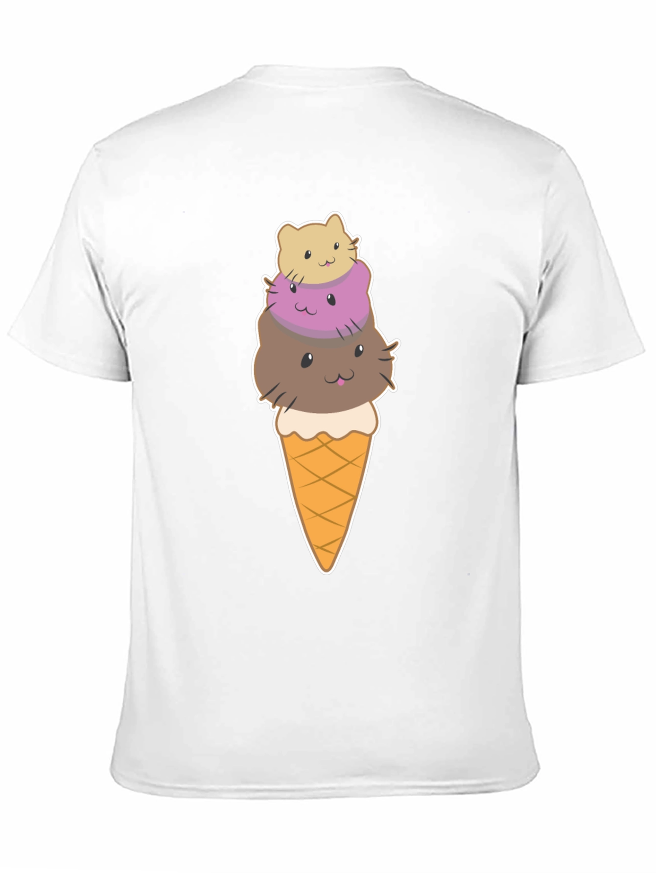 Cute Cat Ice Cream T-Shirt - Novelty Graphic Tee