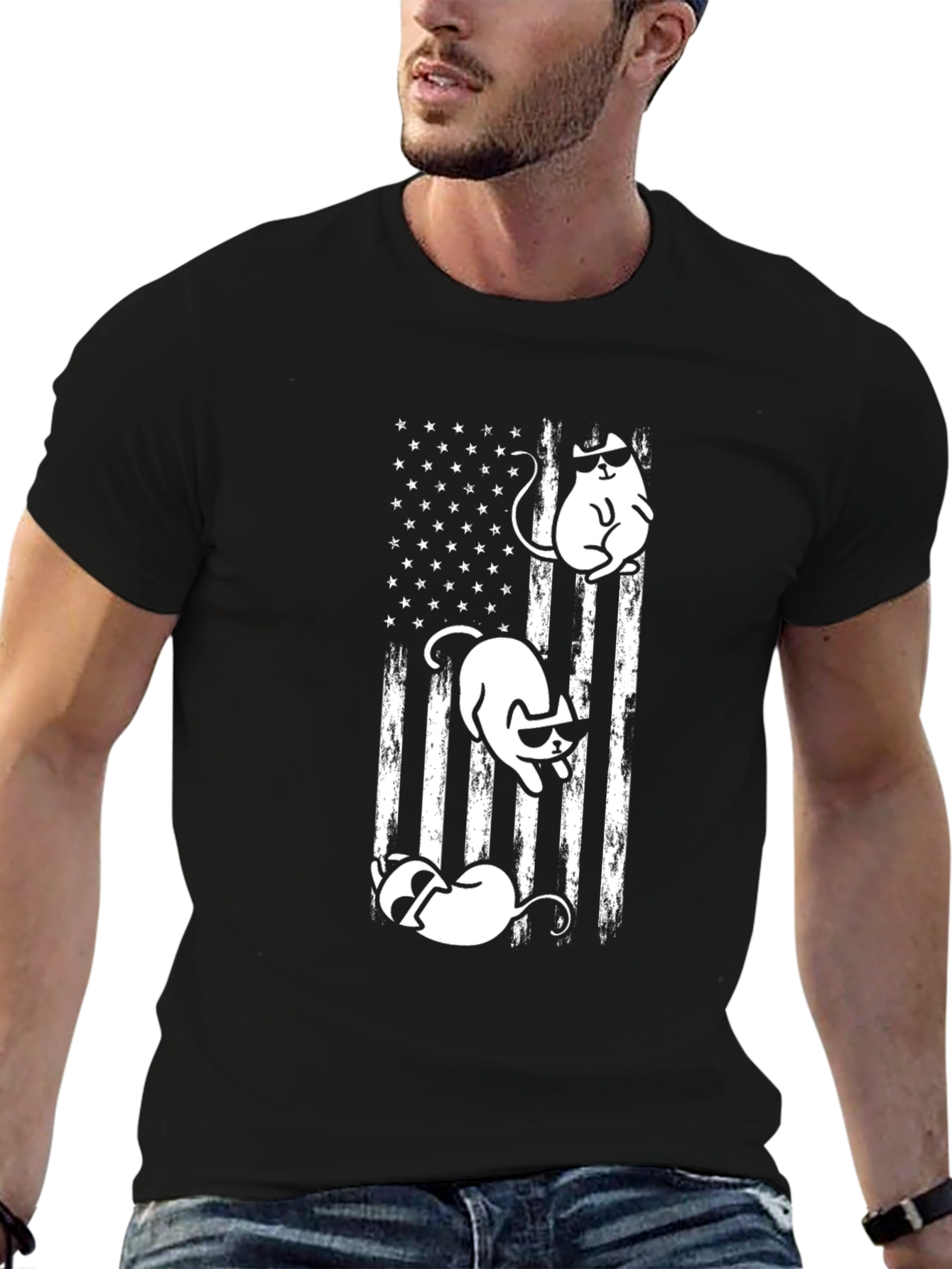 Cool Cats American Flag T-Shirt