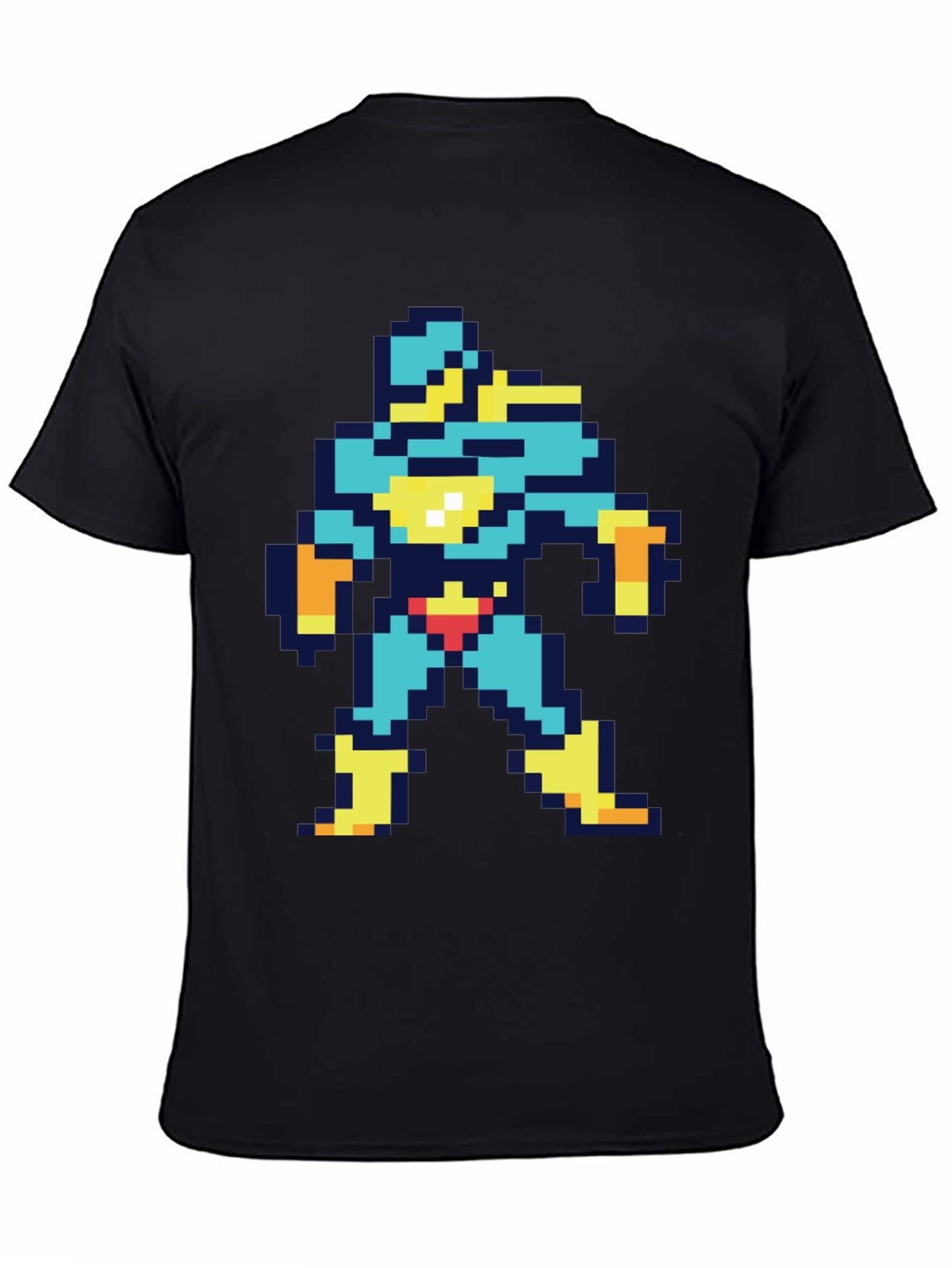 Retro 8-Bit Pixel Hero Graphic Black T-Shirt