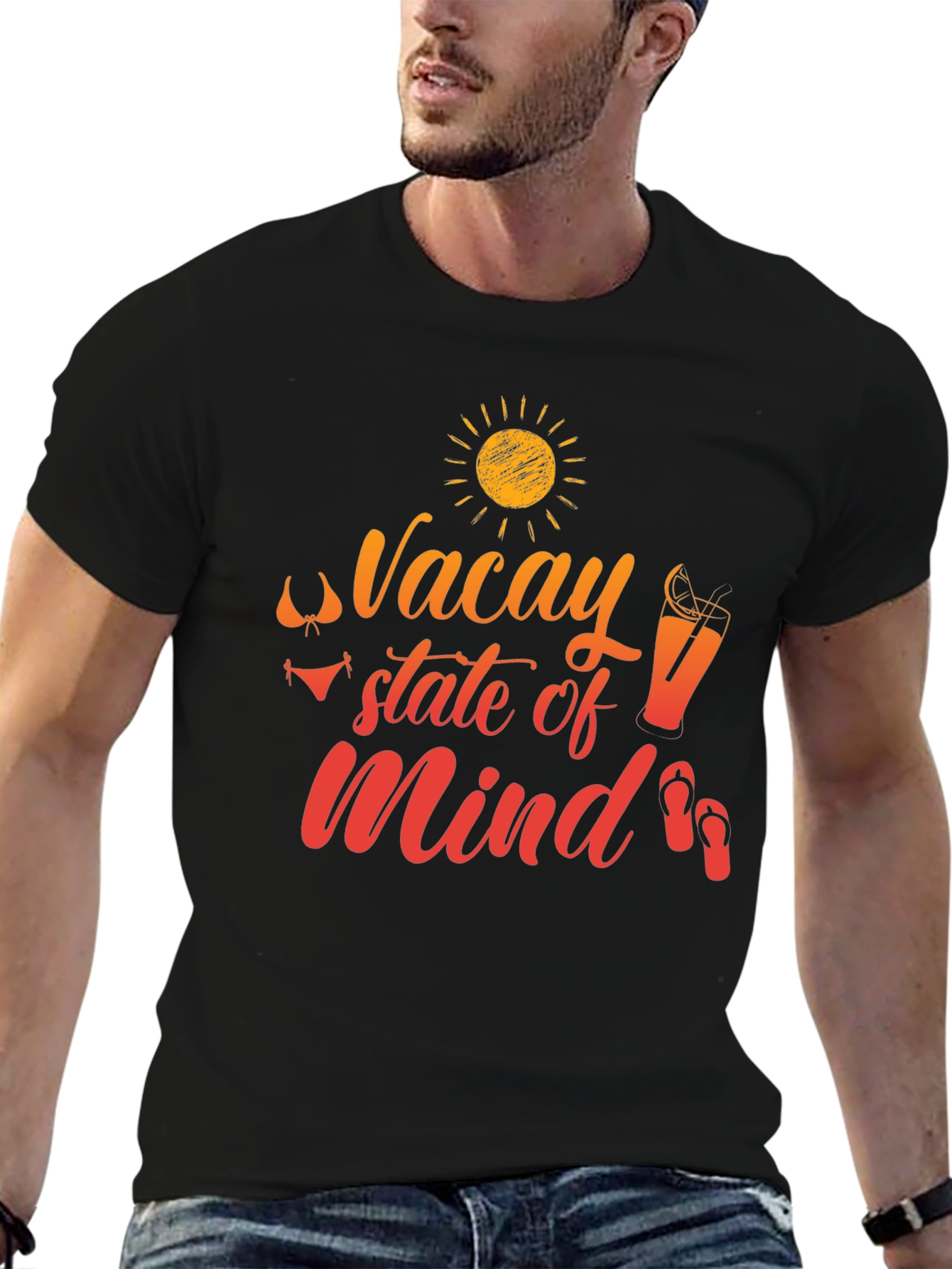 Vacay State of Mind Black T-Shirt
