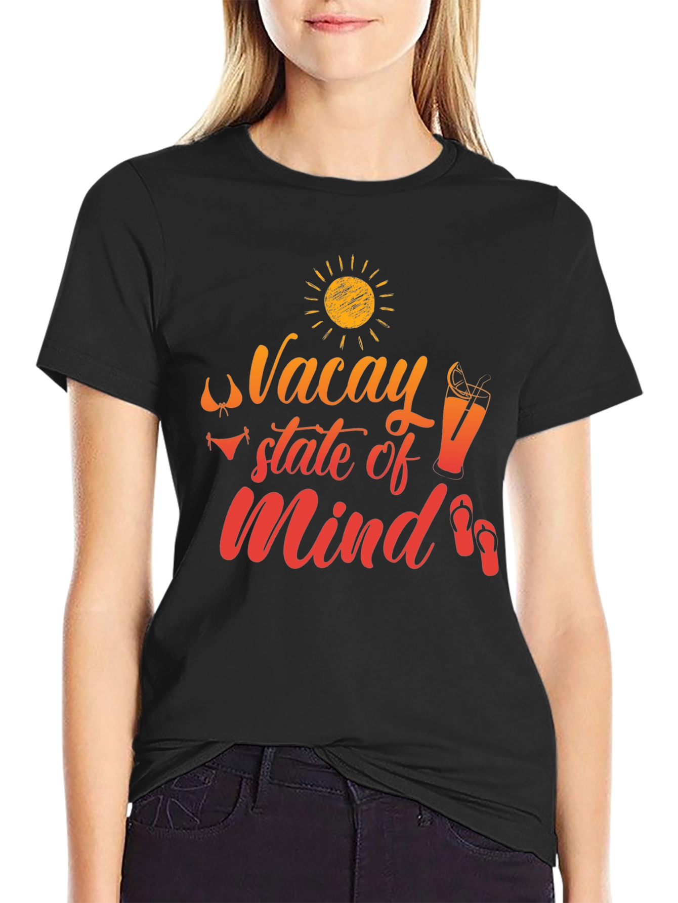 Vacay State of Mind Black T-Shirt