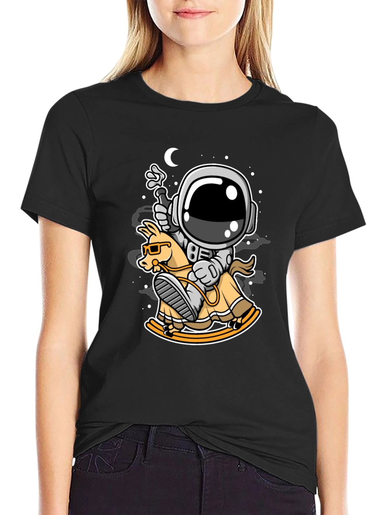 Astronaut on Rocking Horse Graphic Tee