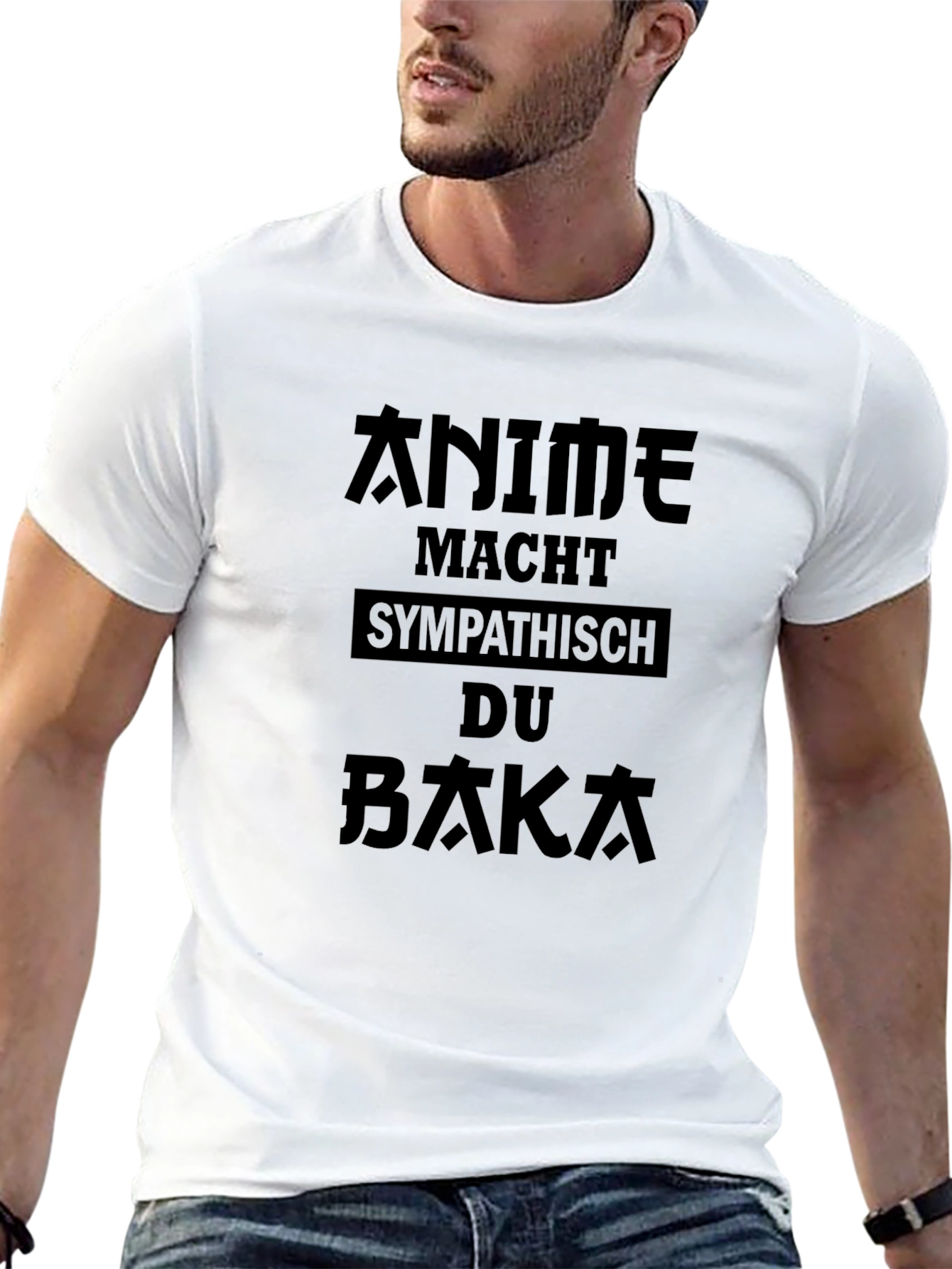 Anime Makes You Likeable Baka Black T-Shirt