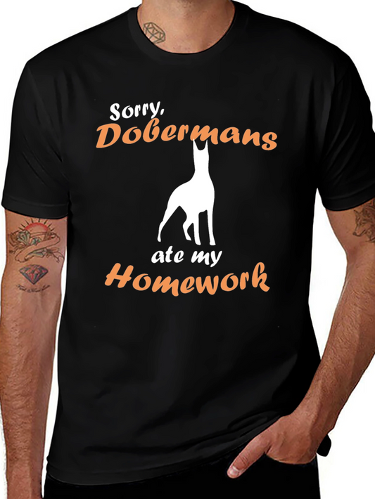 Doberman Ate My Homework Funny T-Shirt