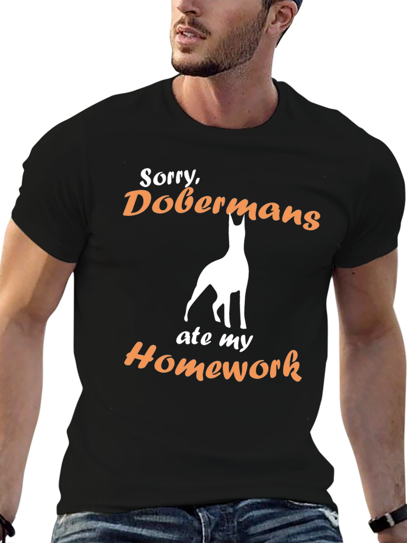 Doberman Ate My Homework Funny T-Shirt