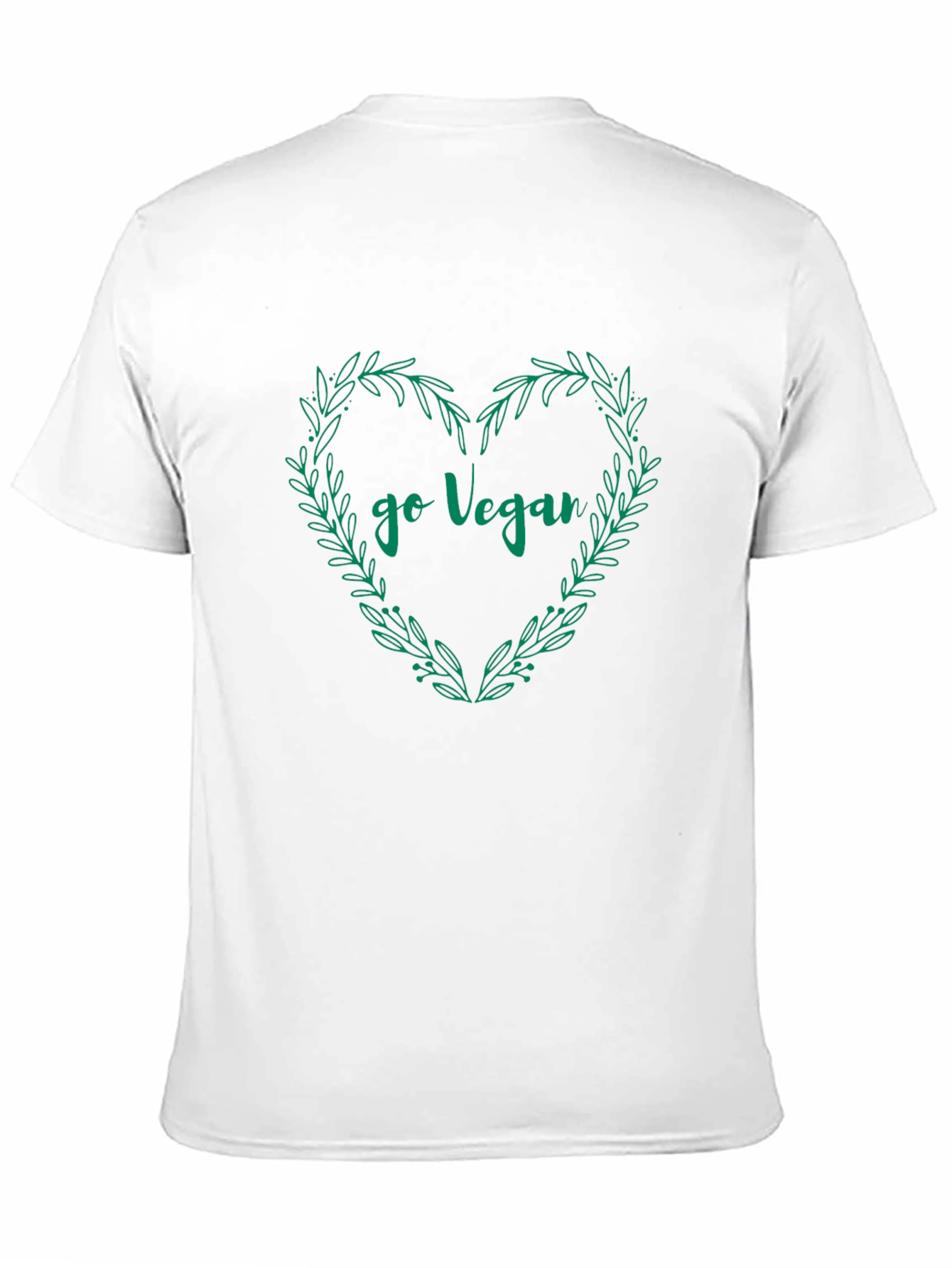 Go Vegan T-Shirt Heart Wreath Design