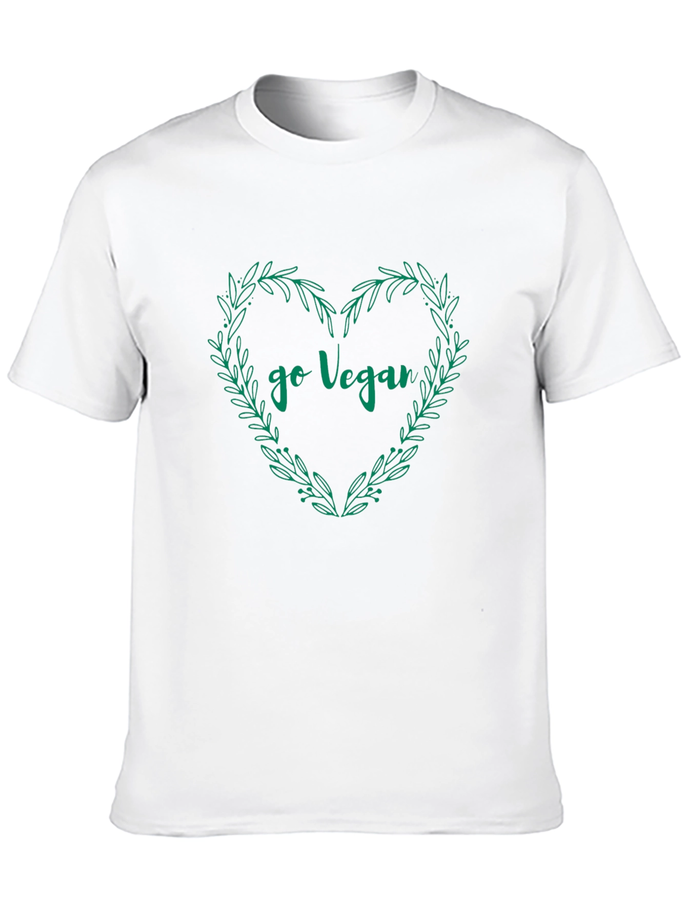 Go Vegan T-Shirt Heart Wreath Design