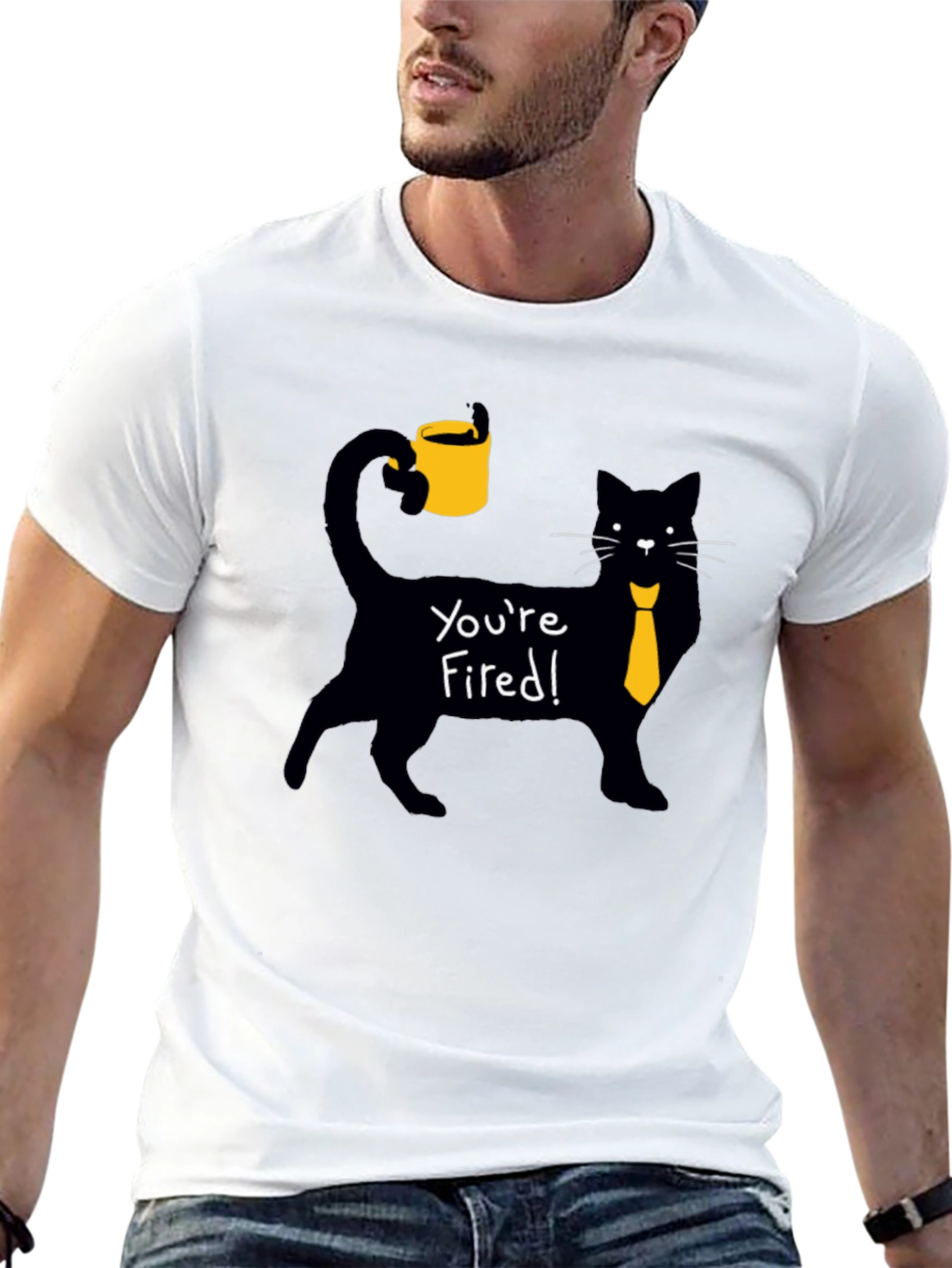 Youre Fired! Cat T-Shirt - Novelty Graphic Tee