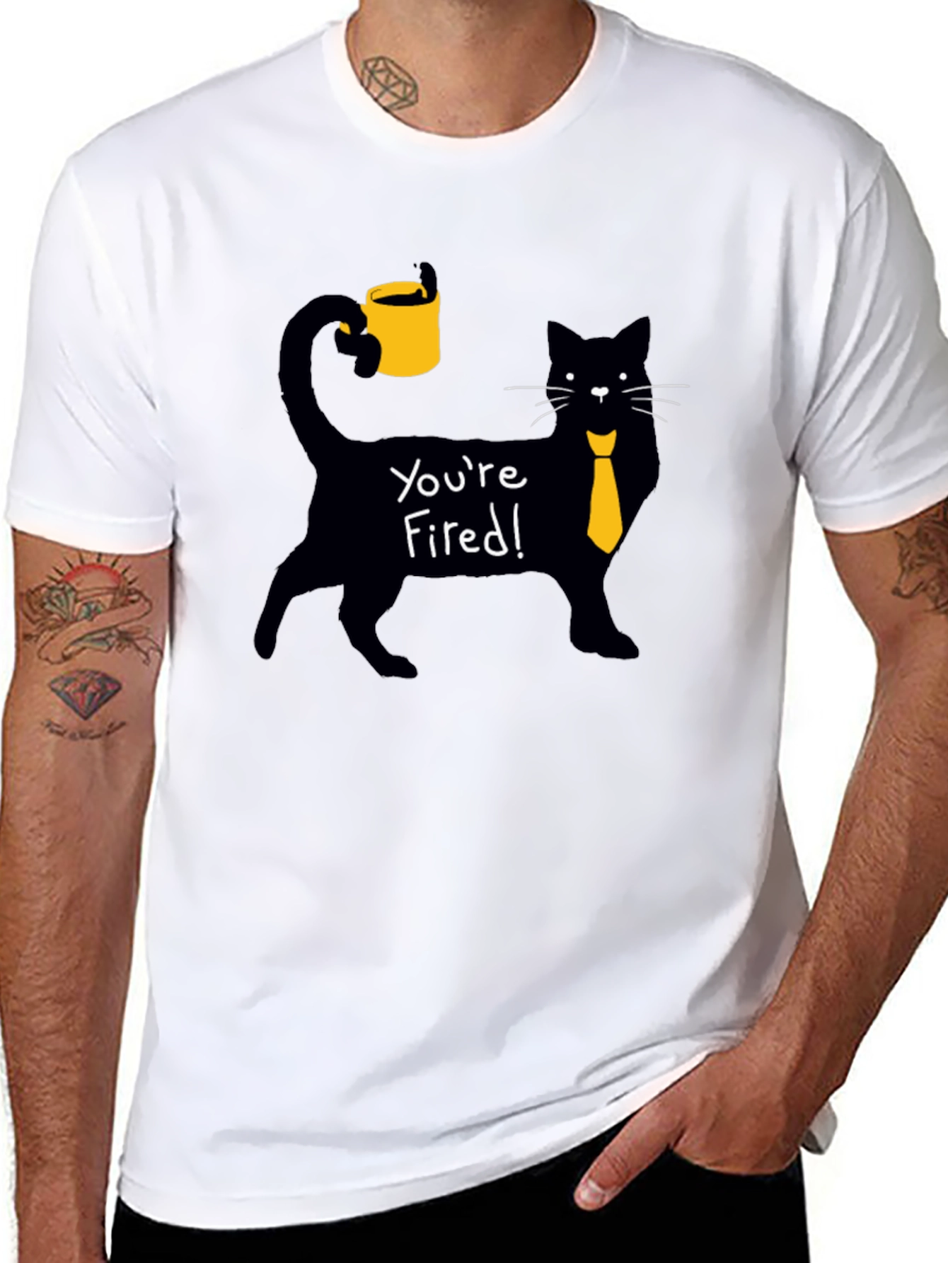 Youre Fired! Cat T-Shirt - Novelty Graphic Tee