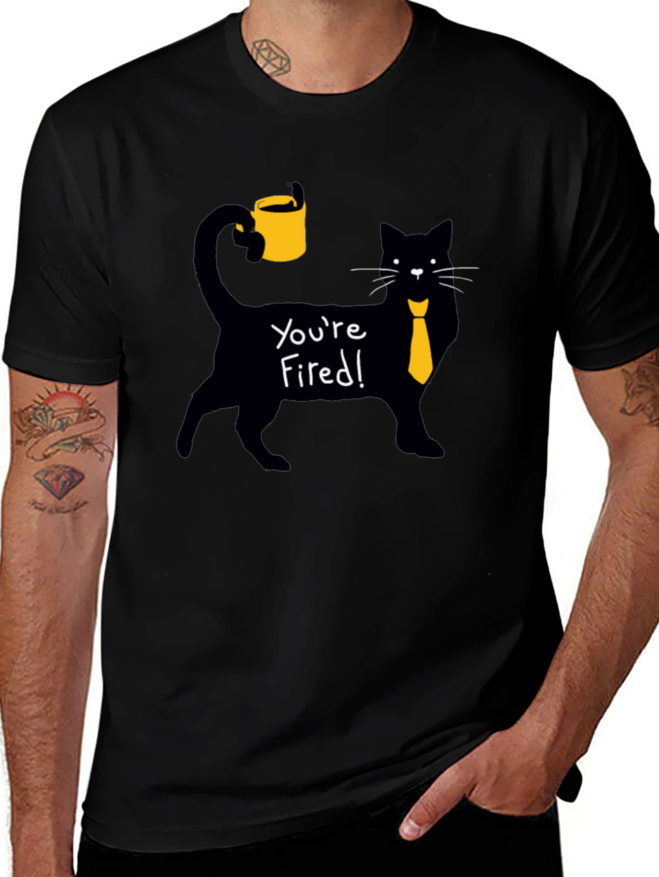 Youre Fired! Cat T-Shirt - Novelty Graphic Tee