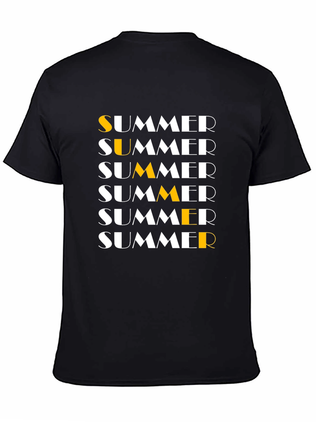 Summer Text Graphic Black T-Shirt