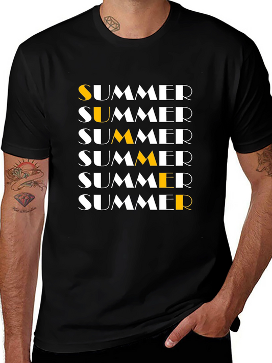 Summer Text Graphic Black T-Shirt