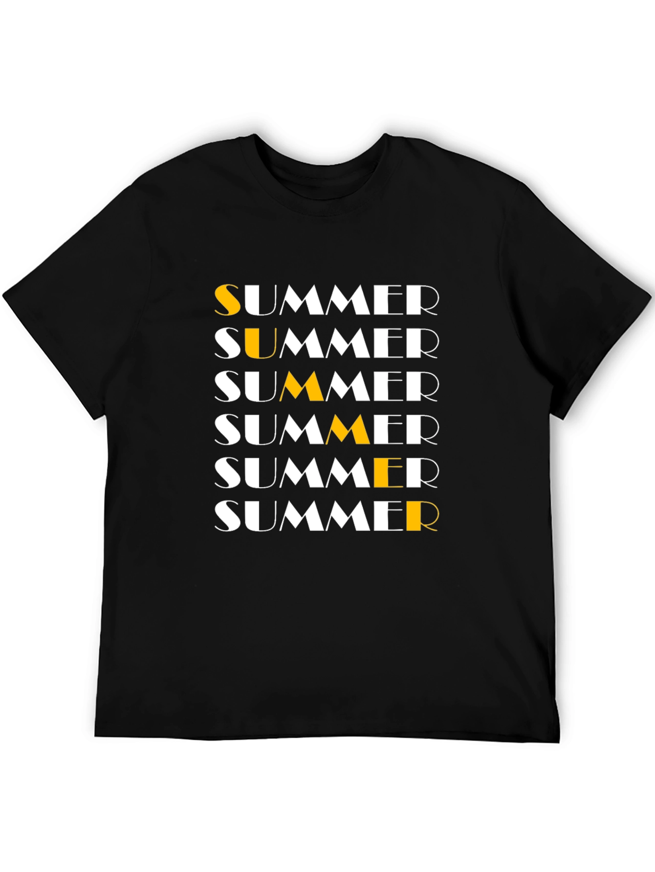 Summer Text Graphic Black T-Shirt