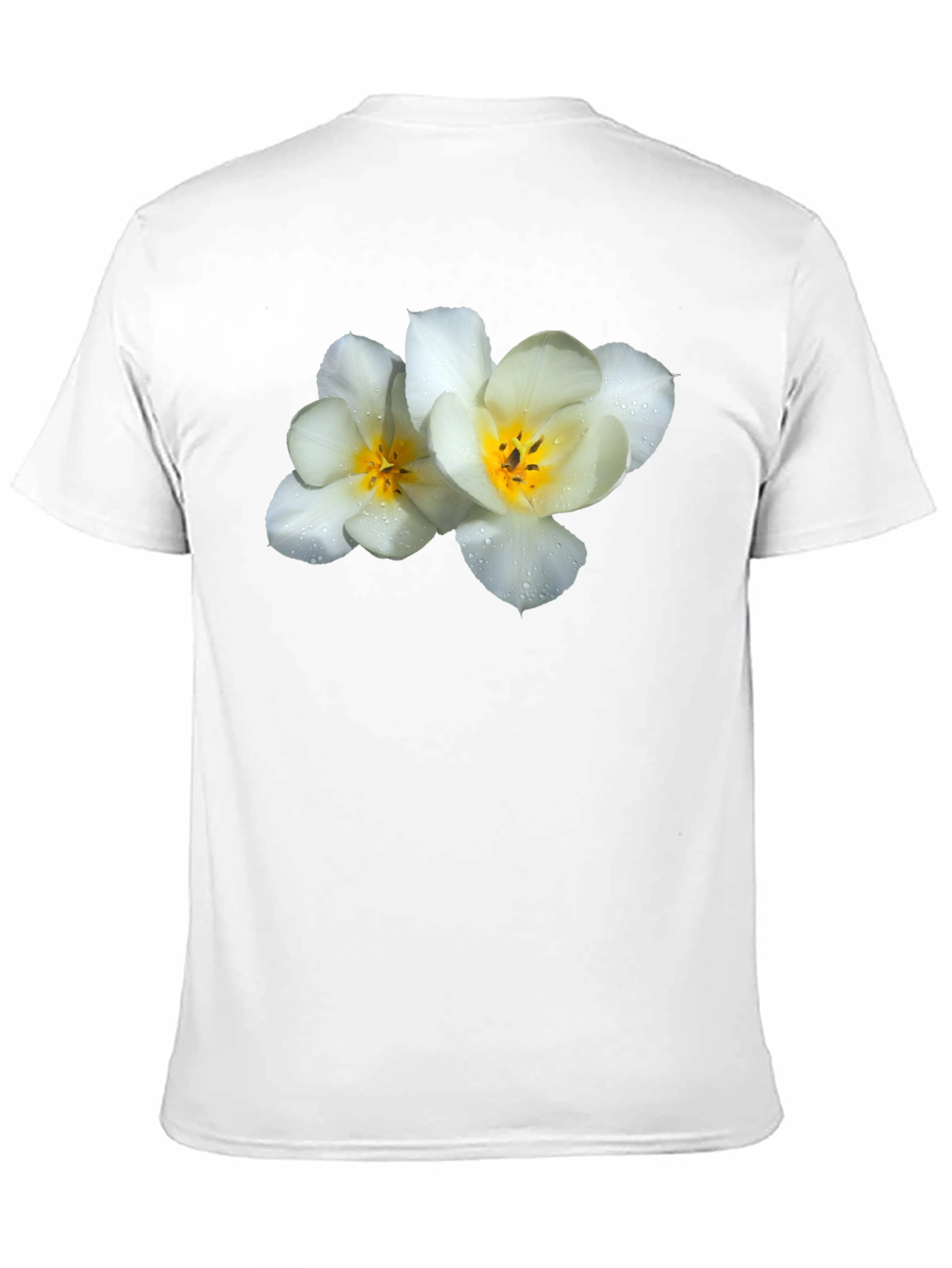 Floral Graphic Tee - White Flowers on Black