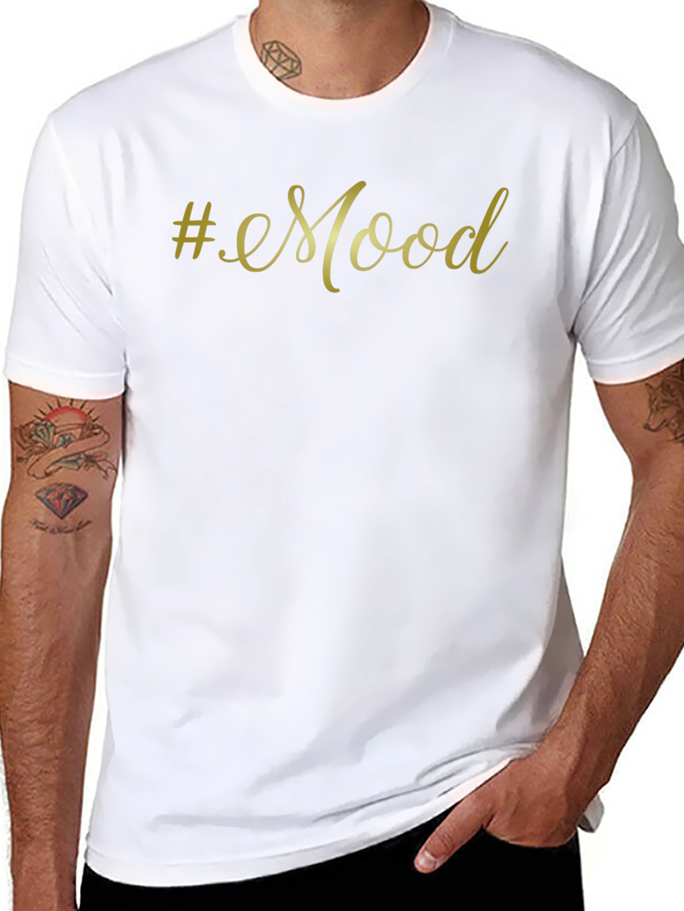 #Mood Black T-Shirt - Casual Style