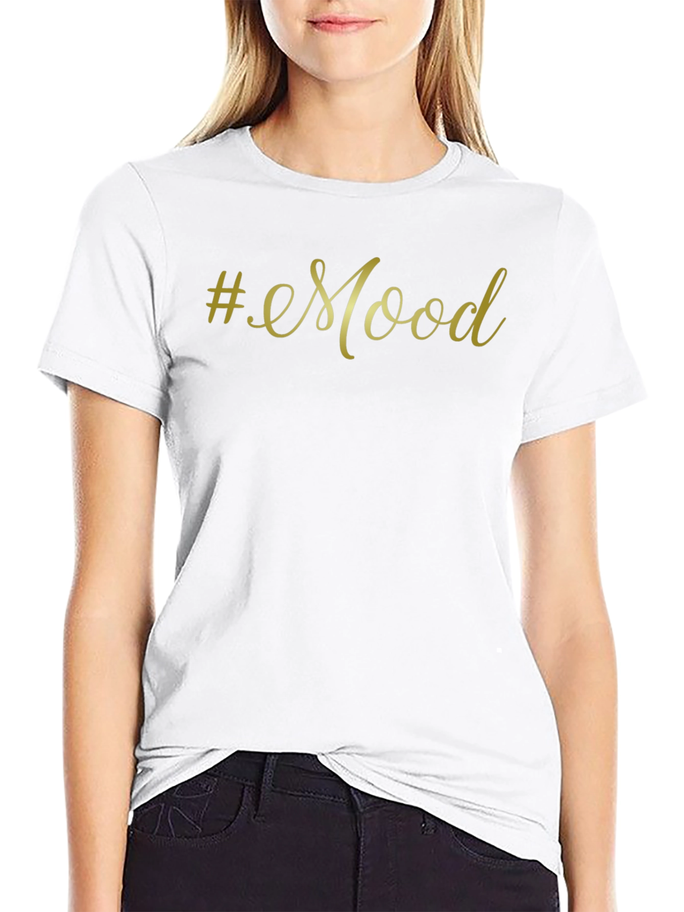 #Mood Black T-Shirt - Casual Style