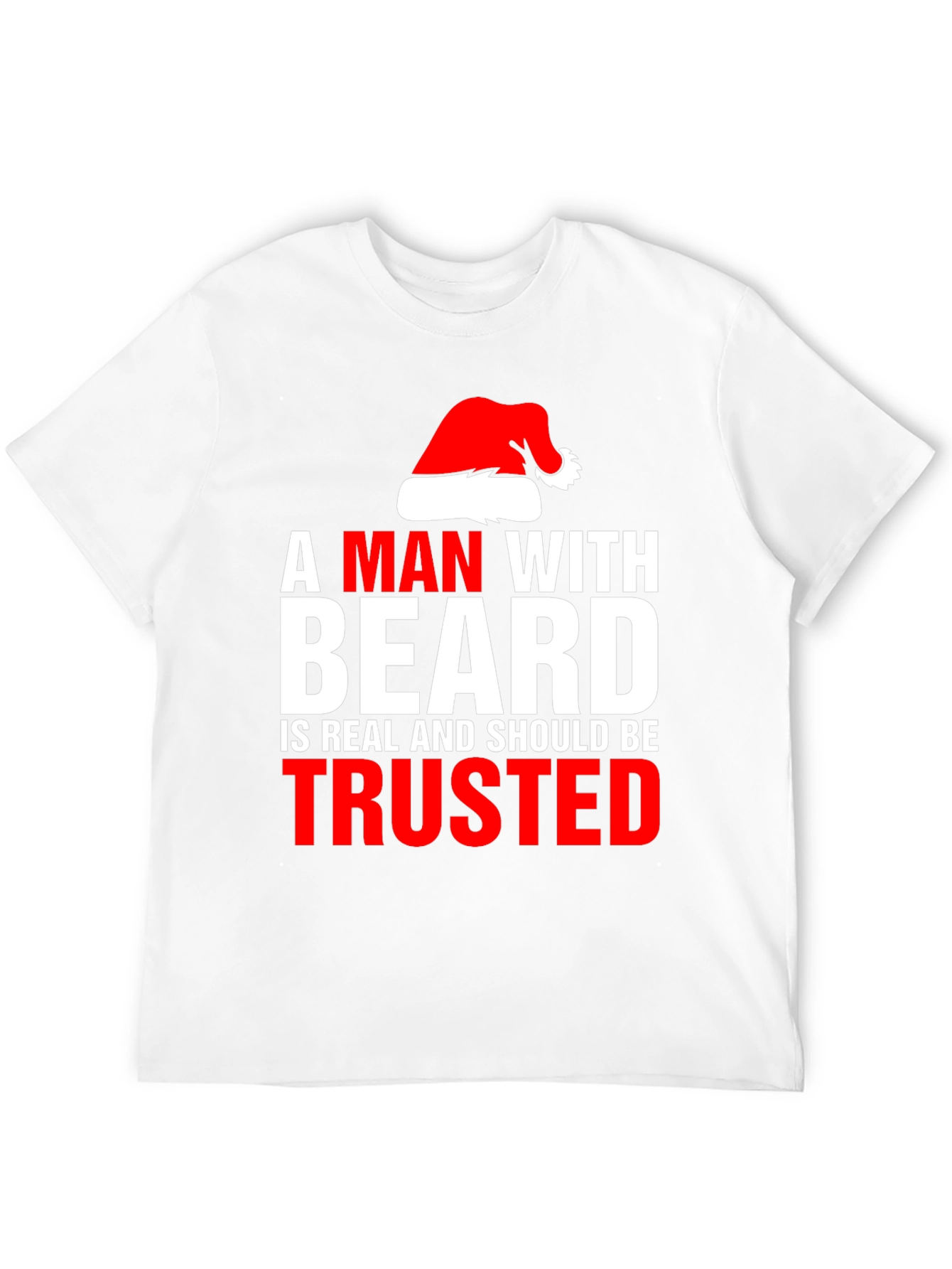Bearded Man Santa Hat T-Shirt