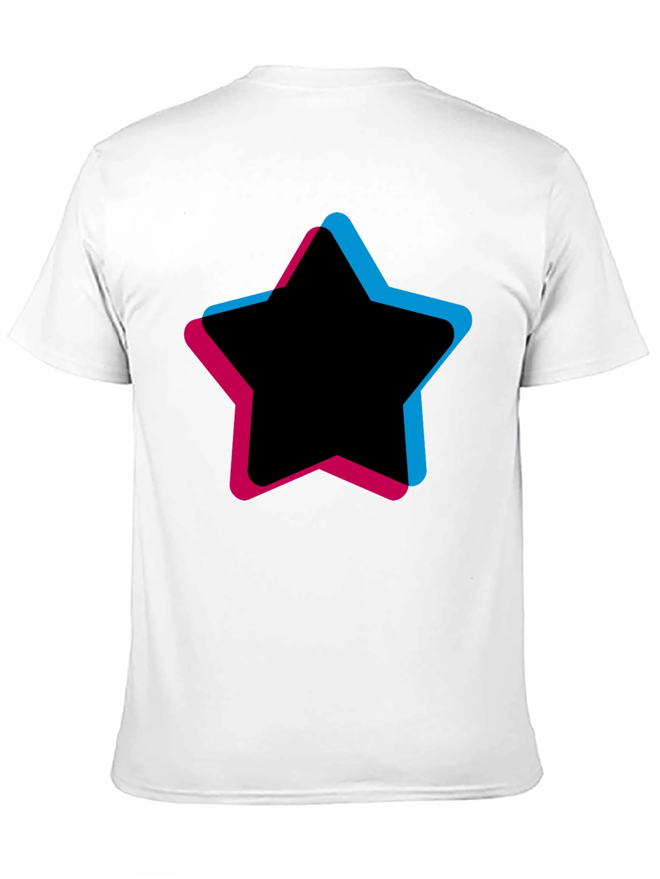 Mens Black T-Shirt with Star Graphic