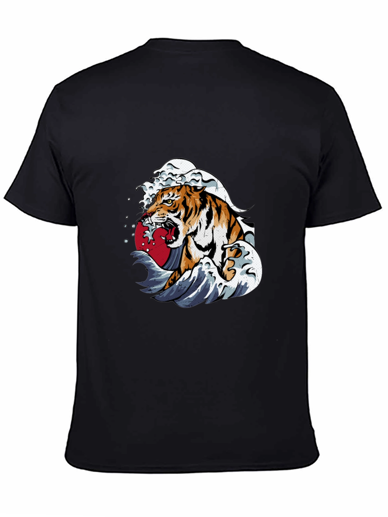 Tiger Wave Graphic Tee - Black