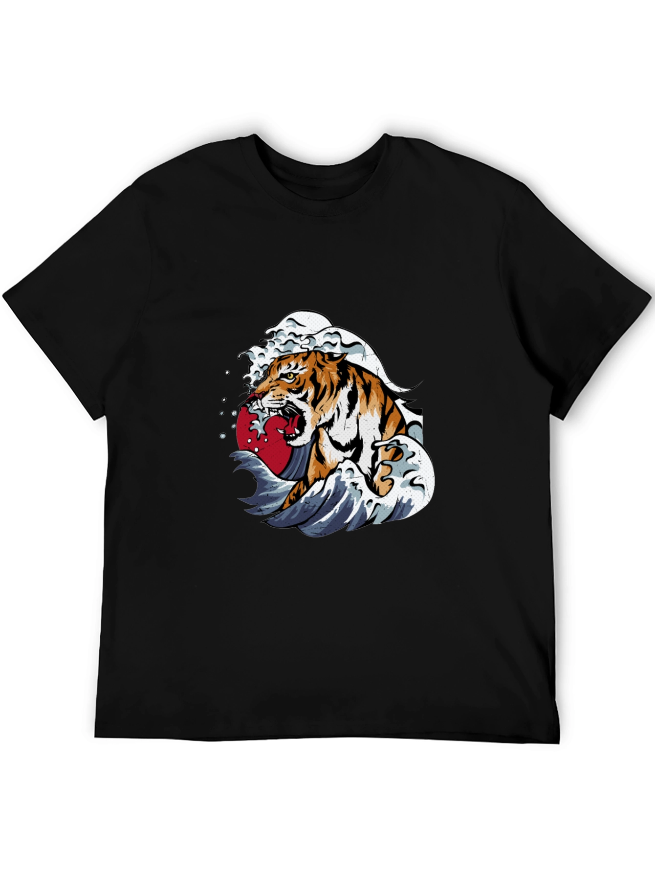 Tiger Wave Graphic Tee - Black