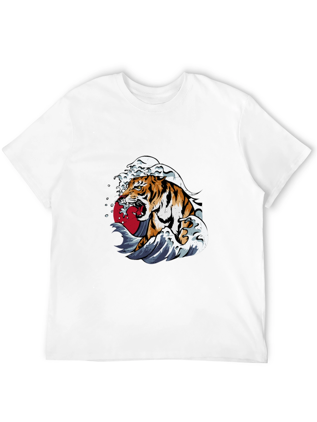 Tiger Wave Graphic Tee - Black