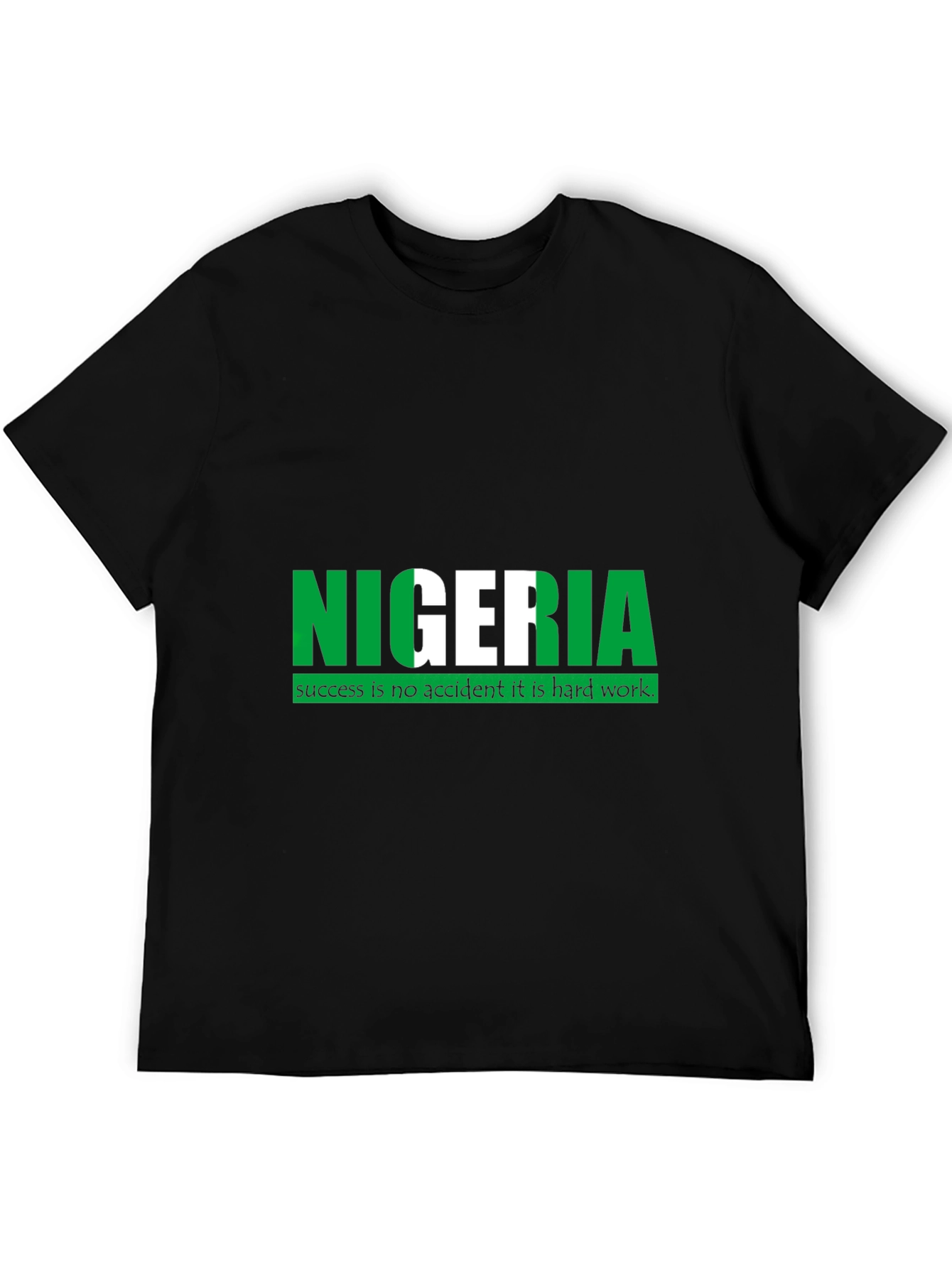 Nigeria Flag T-Shirt - Mens Black Tee