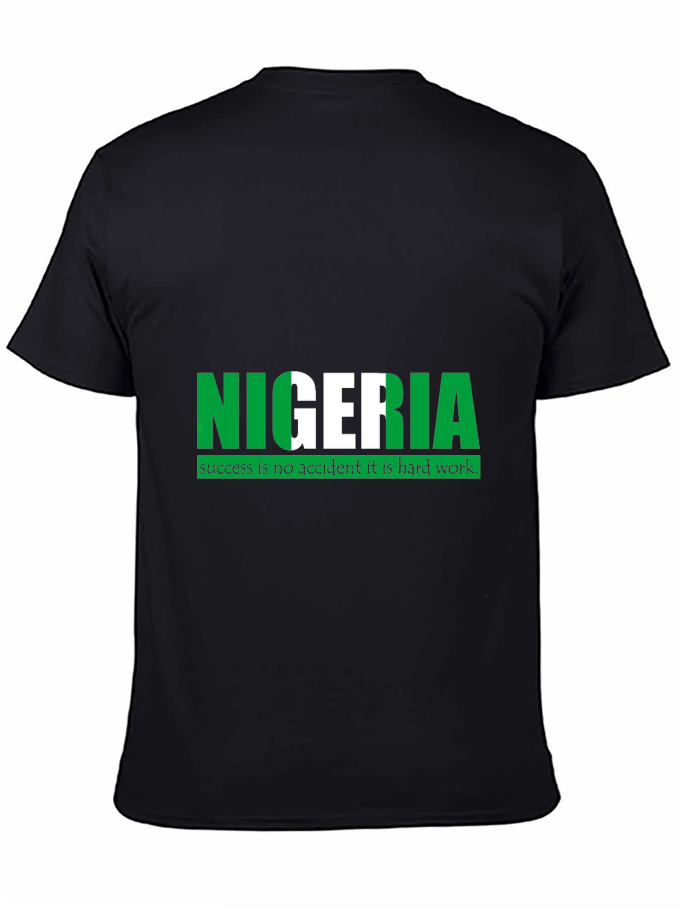Nigeria Flag T-Shirt - Mens Black Tee
