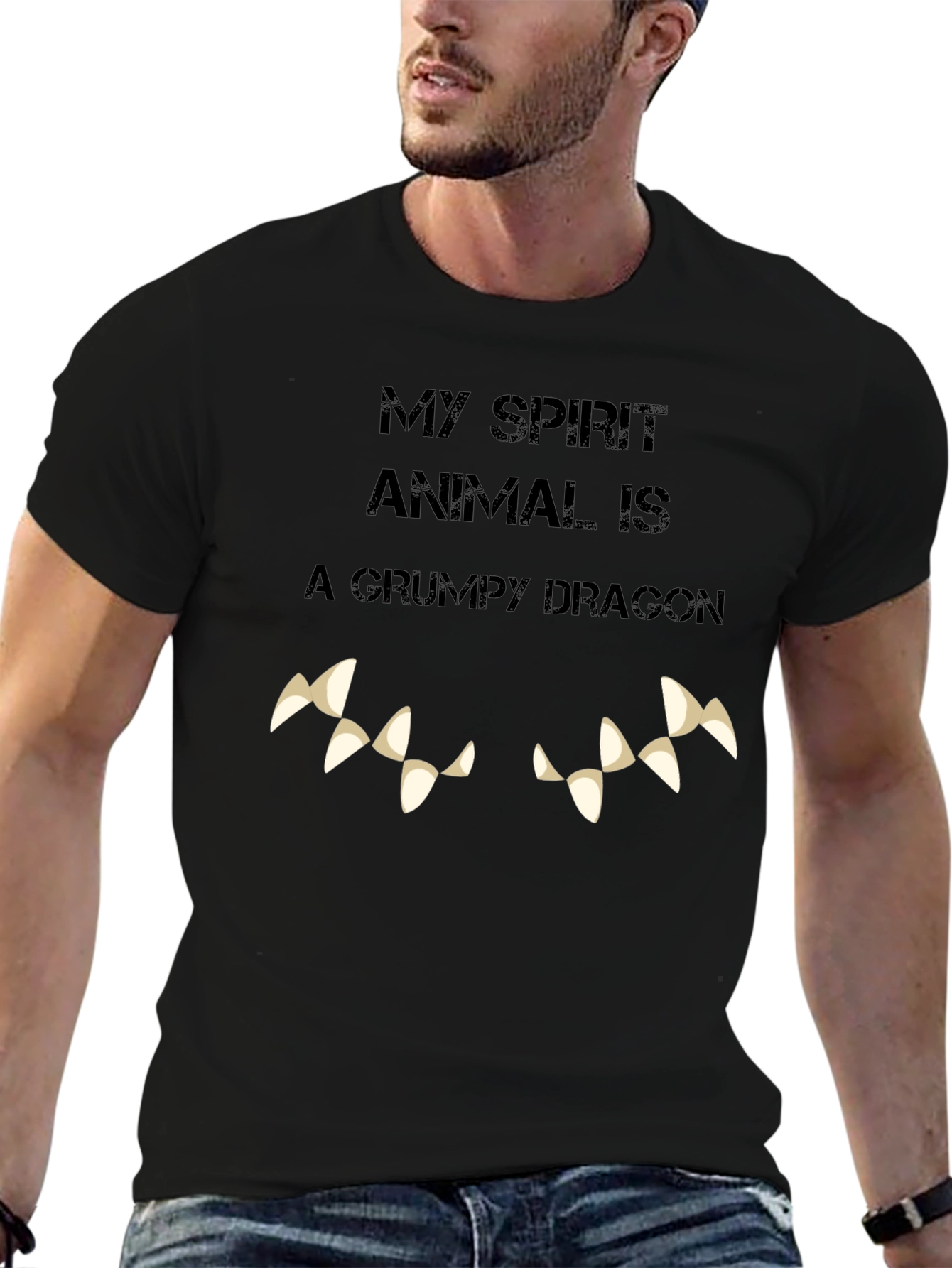 Grumpy Dragon Spirit Animal Graphic Tee