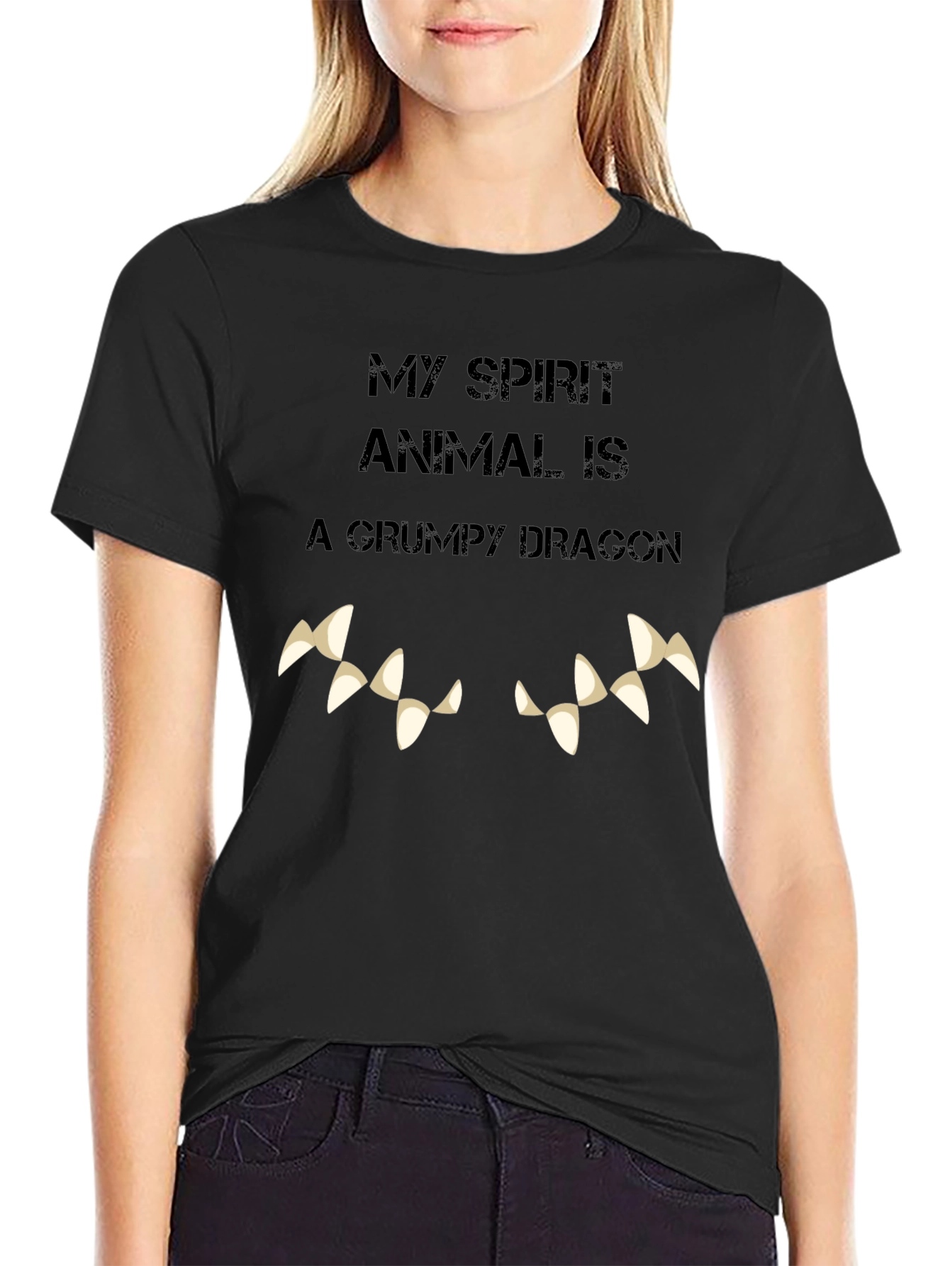 Grumpy Dragon Spirit Animal Graphic Tee