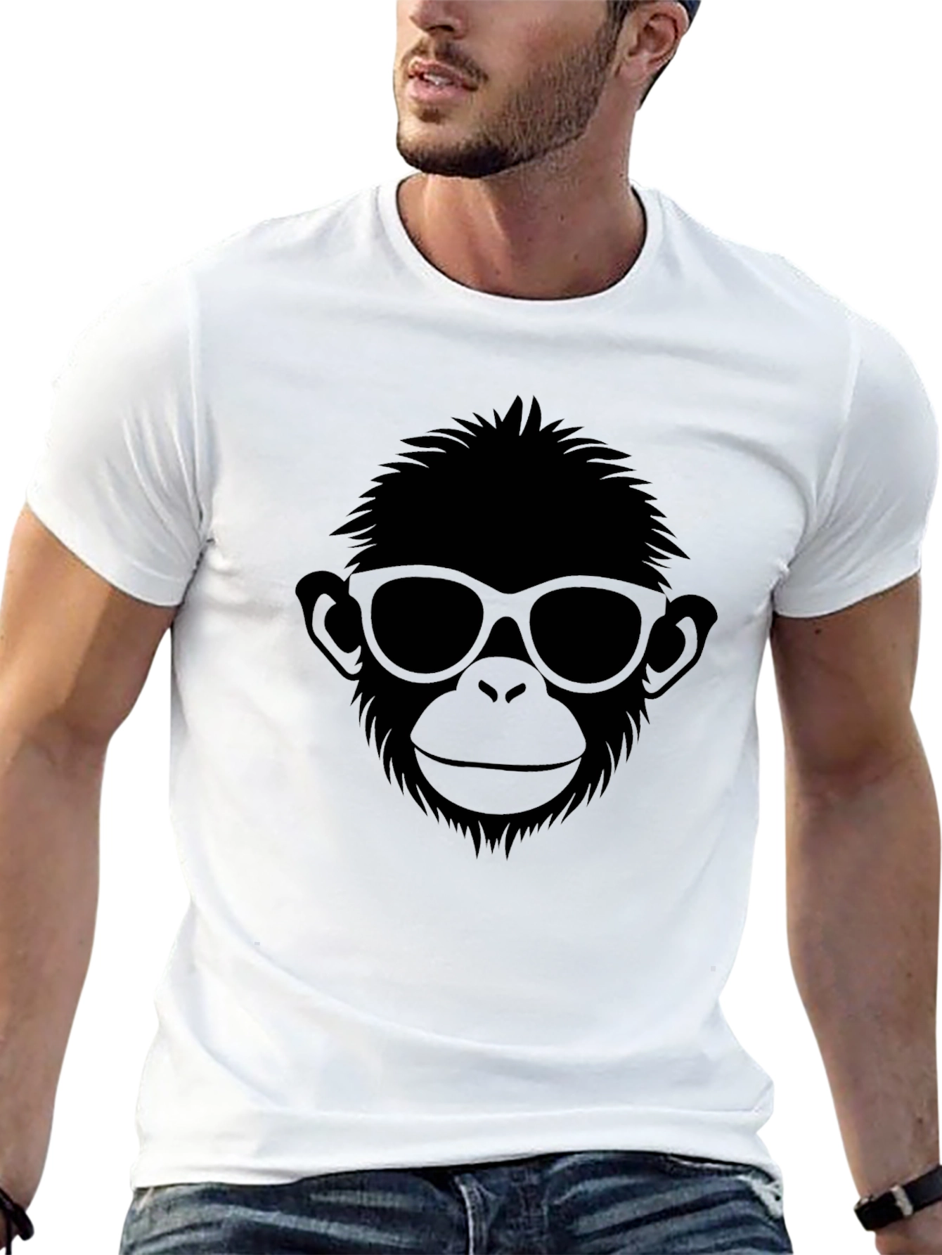 Cool Monkey Graphic Tee - Stylish Black T-Shirt