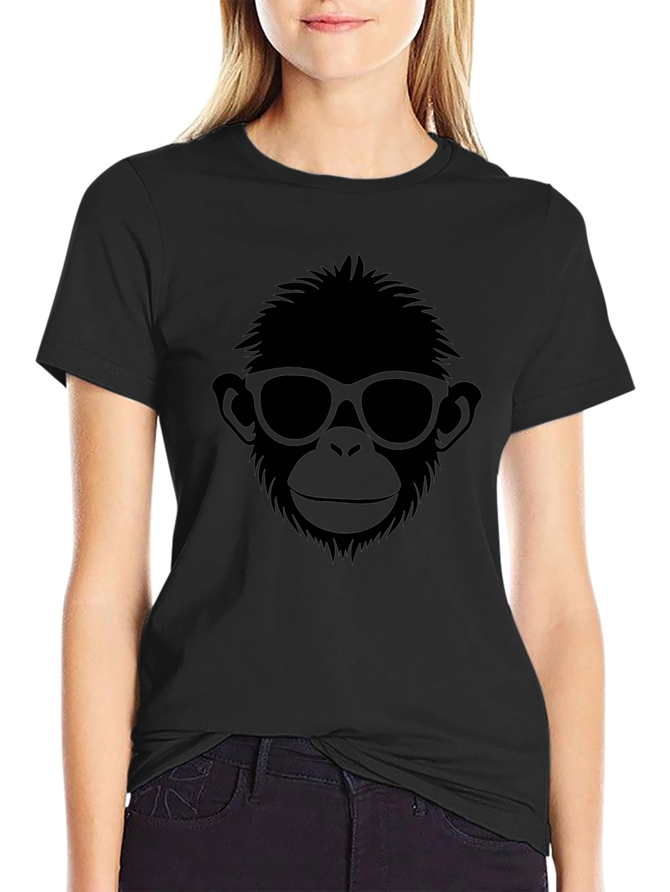 Cool Monkey Graphic Tee - Stylish Black T-Shirt