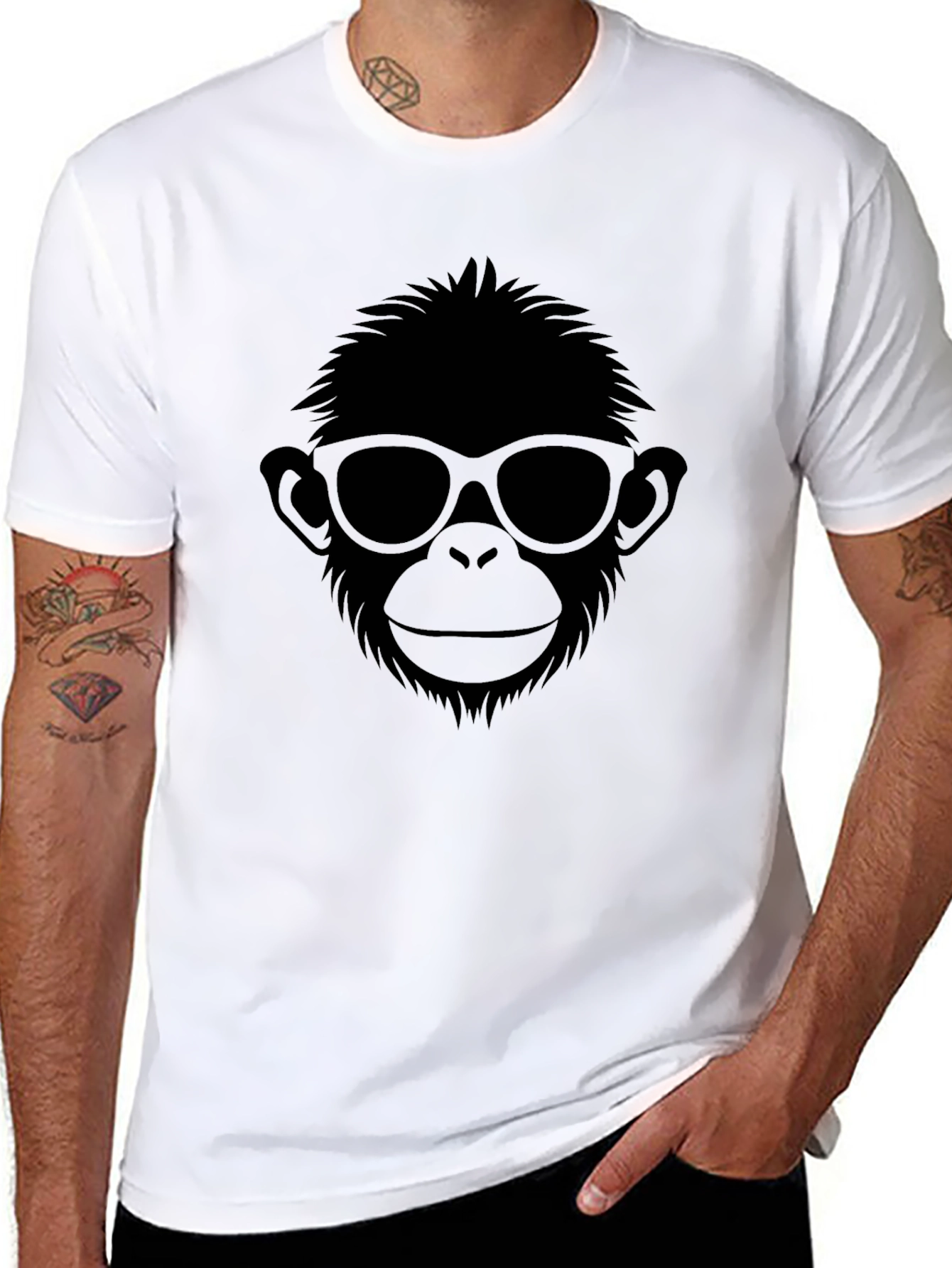 Cool Monkey Graphic Tee - Stylish Black T-Shirt